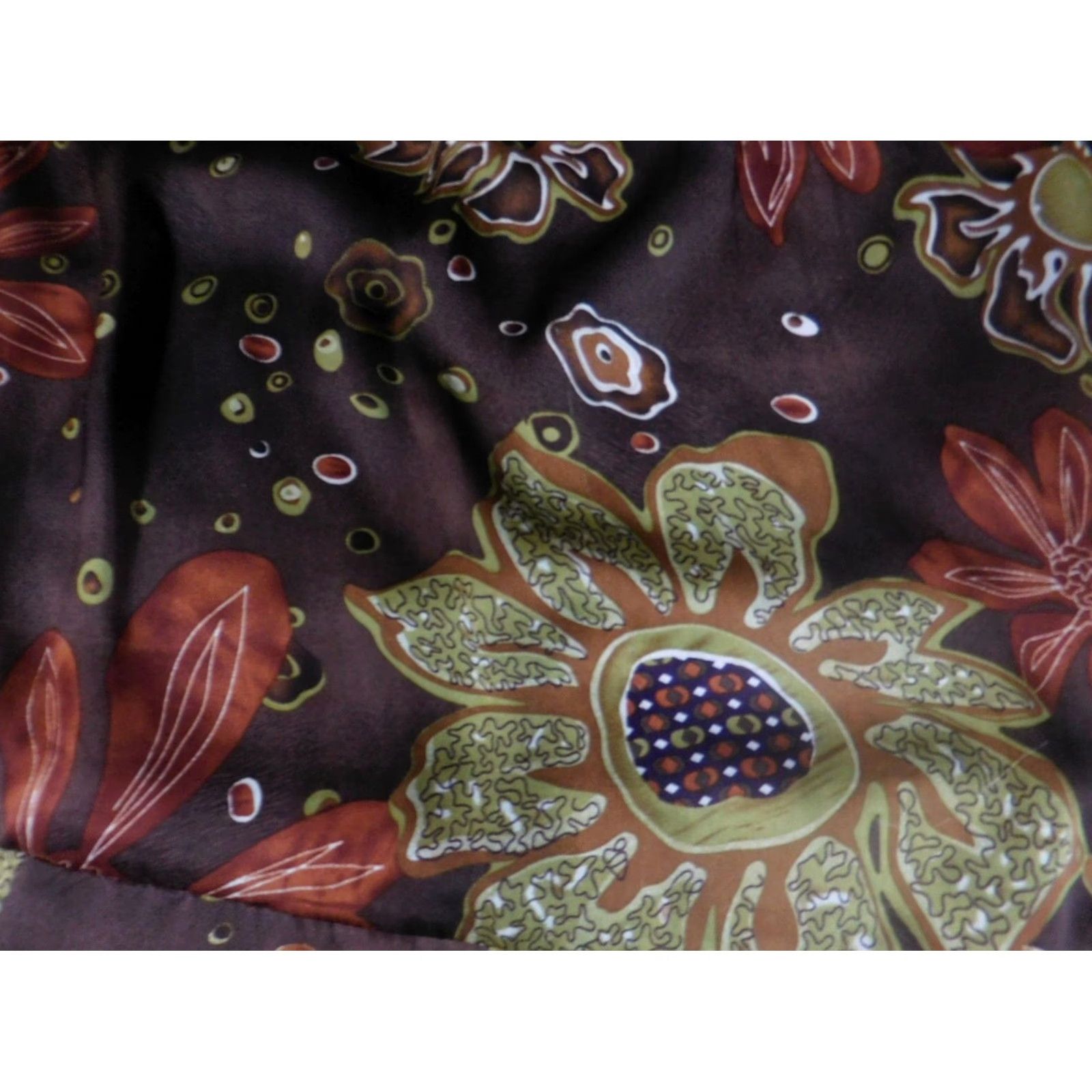 Vintage Dressbarn Womens Blouse Small Brown Floral 3/4 Sleeve Pullover Casual Ry Rayon Polyester Collared Ruffle Basic Classic Womens Regular Store Top Size S / US 4 / IT 40 - 4 Thumbnail