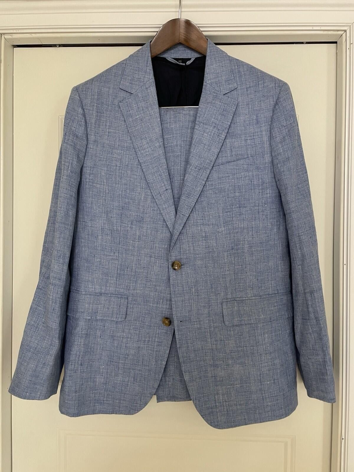 Bonobos Bonobos Slim Fit Jetsetter Light Blue Linen Suit 40R 31x31 Size 40R - 1 Thumbnail