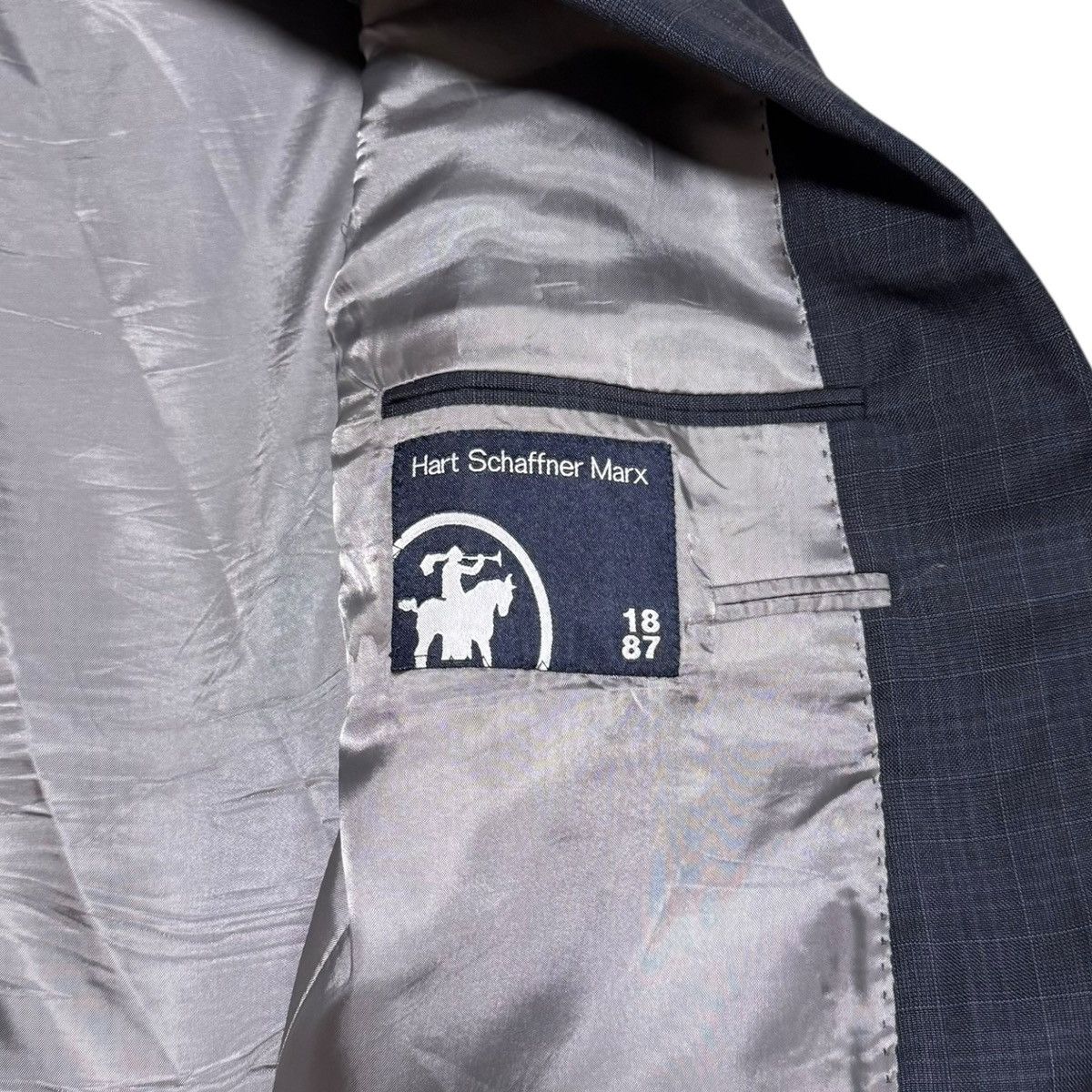Hart Schaffner Marx Dillards Hart Schaffner Marx Navy Crosshatch Wool Blazer 44L Size 44L - 6 Thumbnail