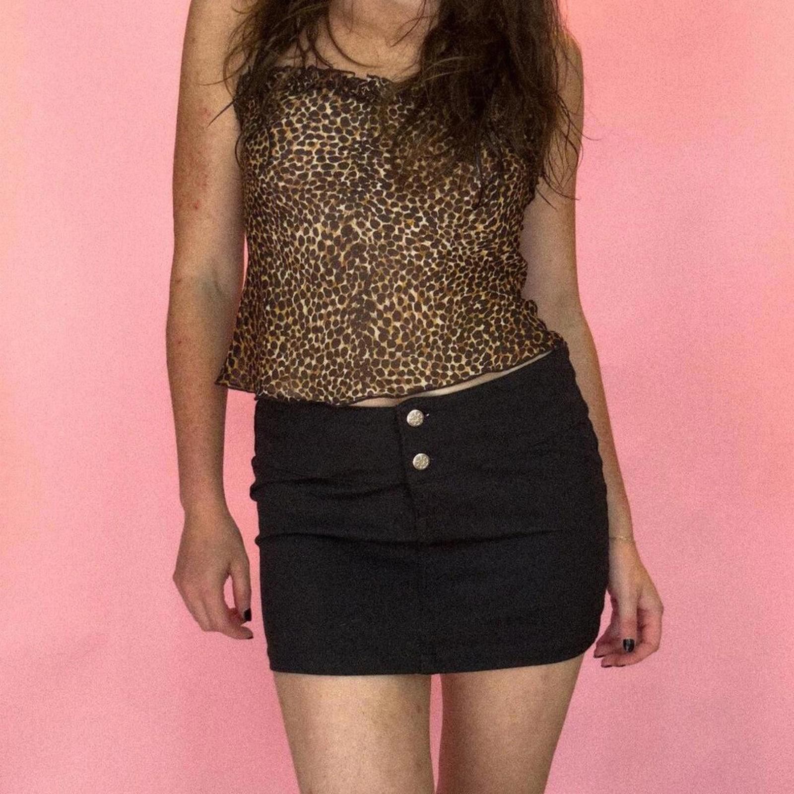 Vintage Y2K HD MINI SKIRT Size 28" / US 6 / IT 42 - 2 Thumbnail