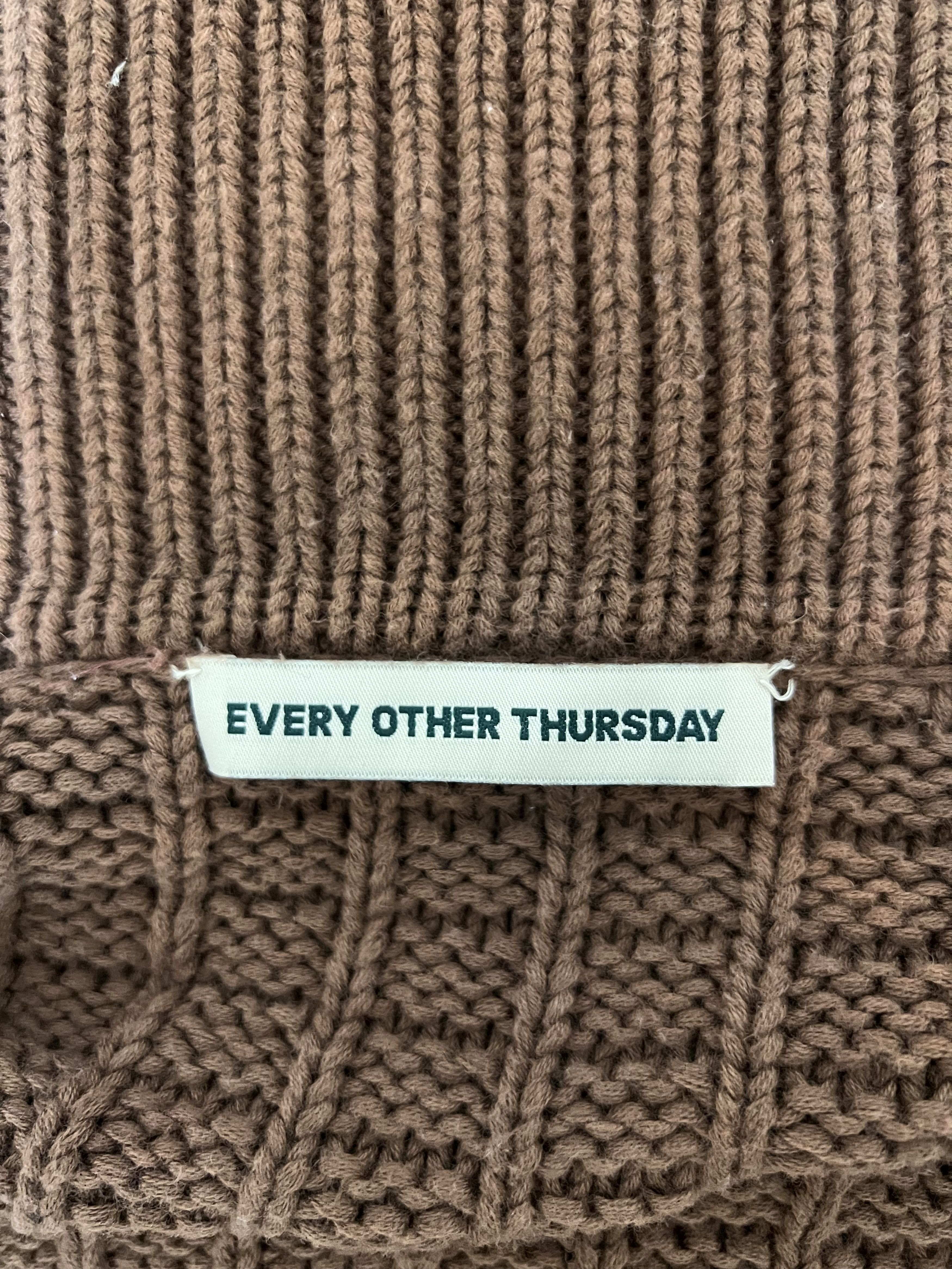 Every Other Thursday 💚 Every Other Thursday Waffle Knit Cardigan Brown NEW Size US M / EU 48-50 / 2 - 12 Thumbnail