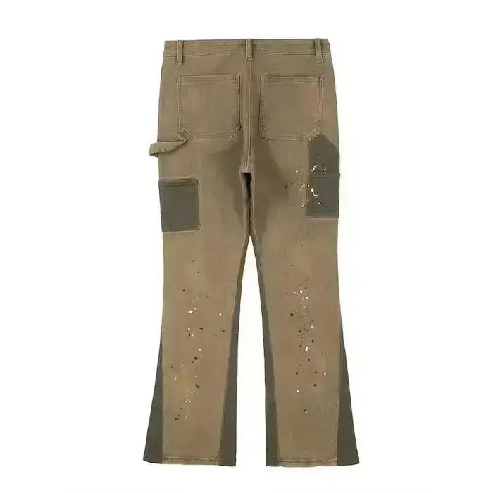 Japanese Brand Spliced Speckled Ink Micro Flare Pants Size US 32 / EU 48 - 6 Thumbnail