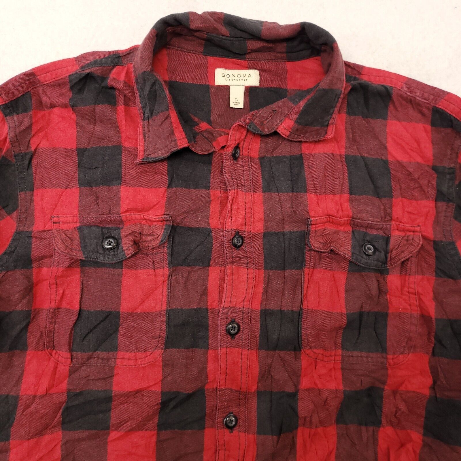 Sonoma Sonoma Buffalo Check Flannel Button Up Shirt Mens Size L Red Size US L / EU 52-54 / 3 - 1 Thumbnail