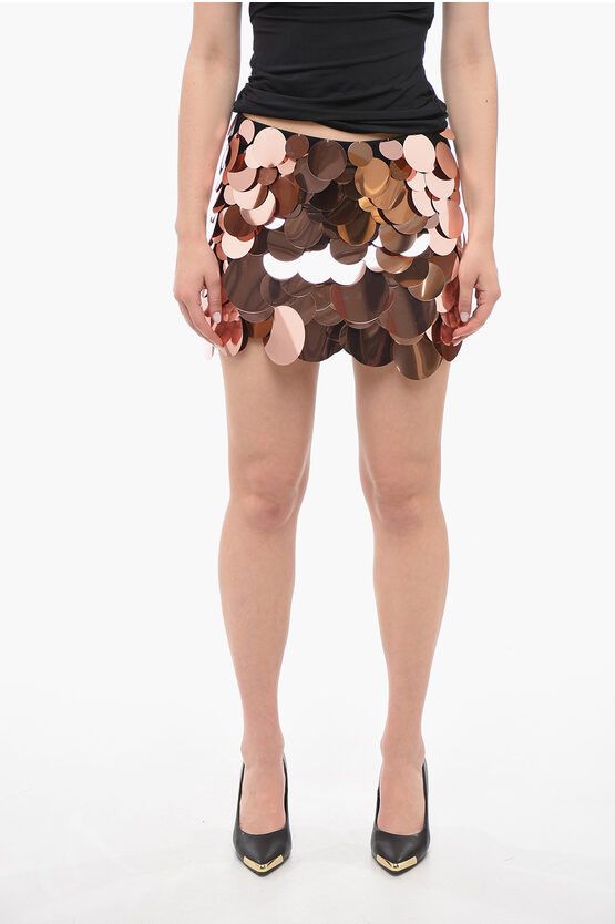image of The Attico Rue Sequinned Mini Skirt in Black, Women's (Size 26)