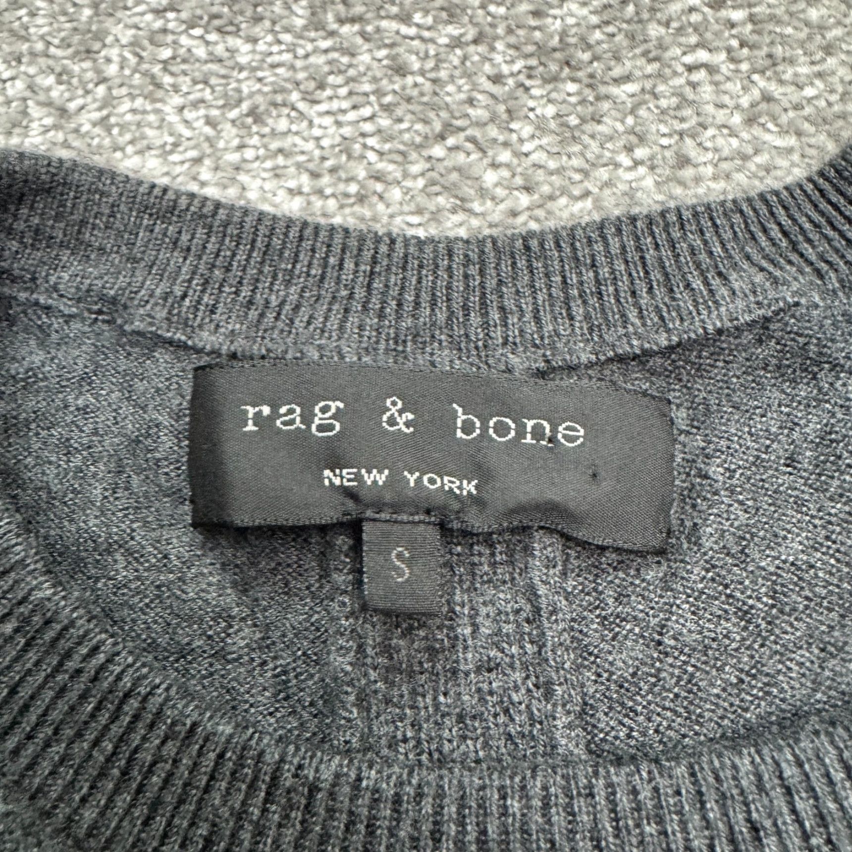 Rag & Bone rag & bone Wool Leather Midi Sweater Dress Womens Small Dark Gray Long Sleeve Size S / US 4 / IT 40 - 6 Thumbnail