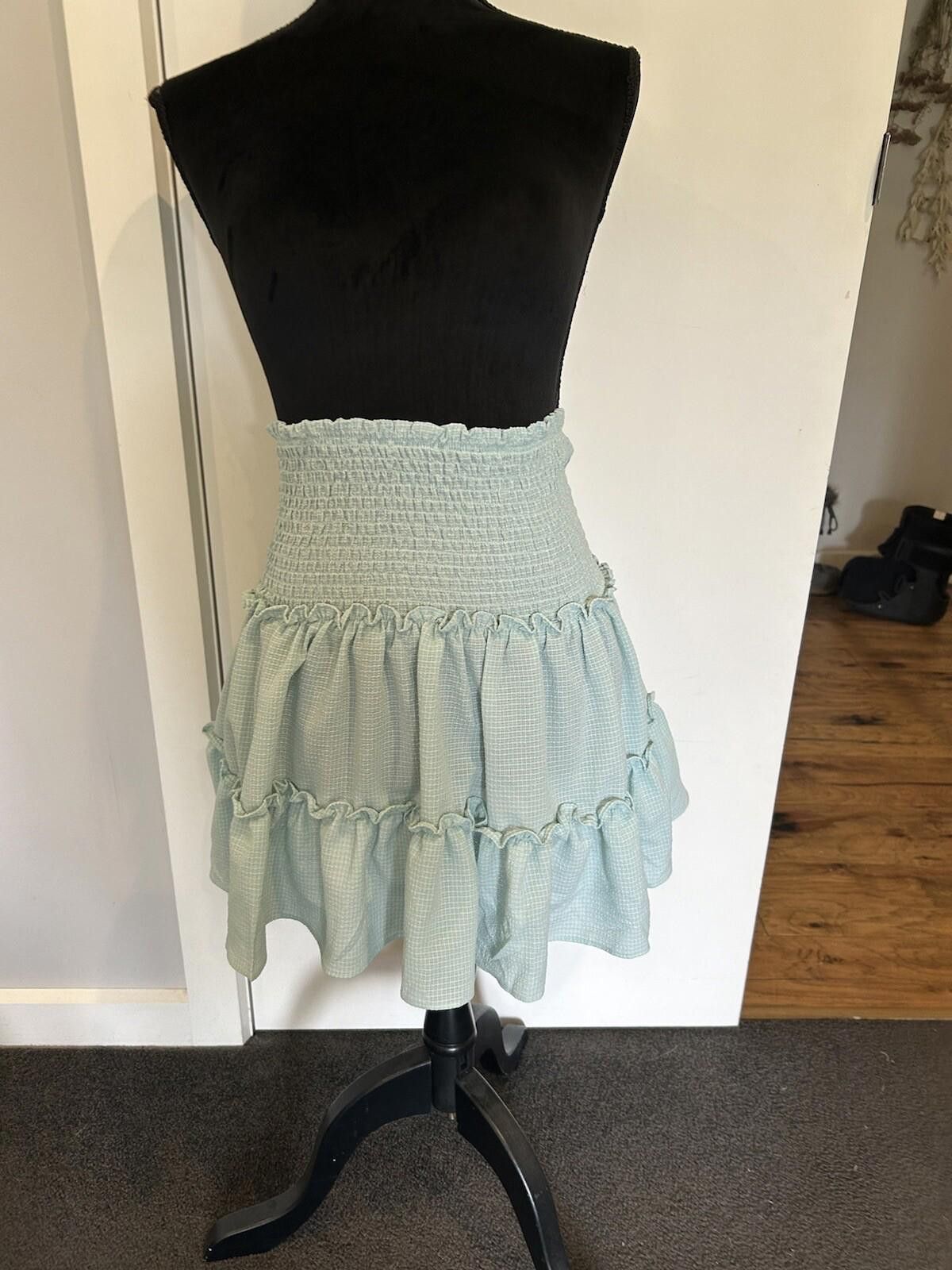 Designer Minx & Moss Skirt Checkered Ruffle NEW - Size 10 (003) Size 28" / US 6 / IT 42 - 2 Thumbnail