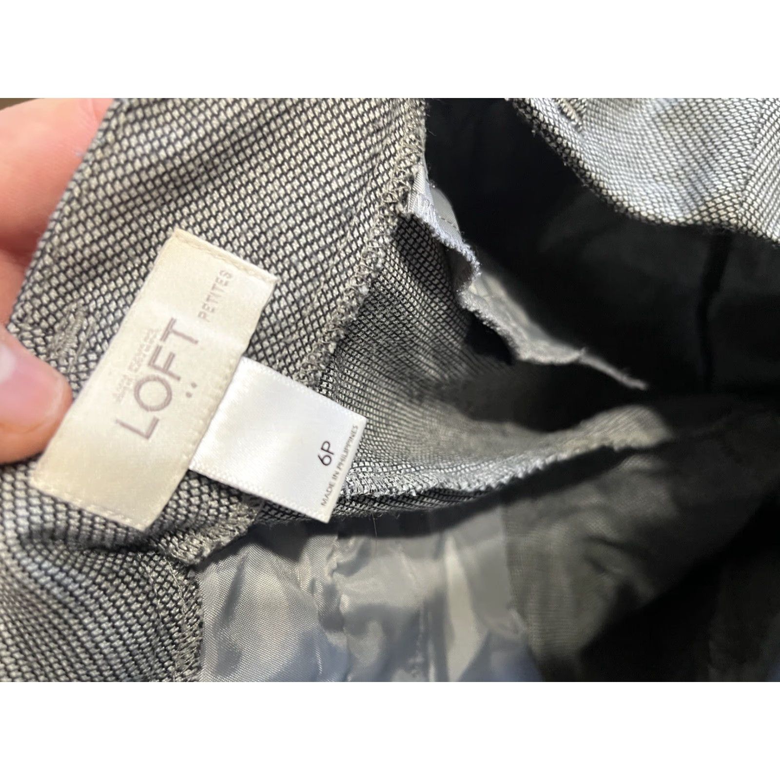 Ann Taylor ANN TAYLOR LOFT Women’s Petite Gray Dress Pants Size 6P Wide Straight Leg Size 28" / US 6 / IT 42 - 5 Thumbnail