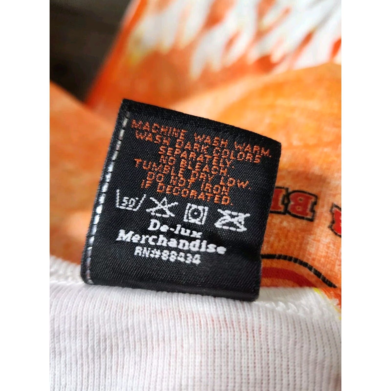 Harley Davidson VINTAGE Harley Davidson Womens S T-Shirt Long Sleeve Crew Neck Tie Dye Orange Motorcycle Distressed Size S / US 4 / IT 40 - 6 Thumbnail