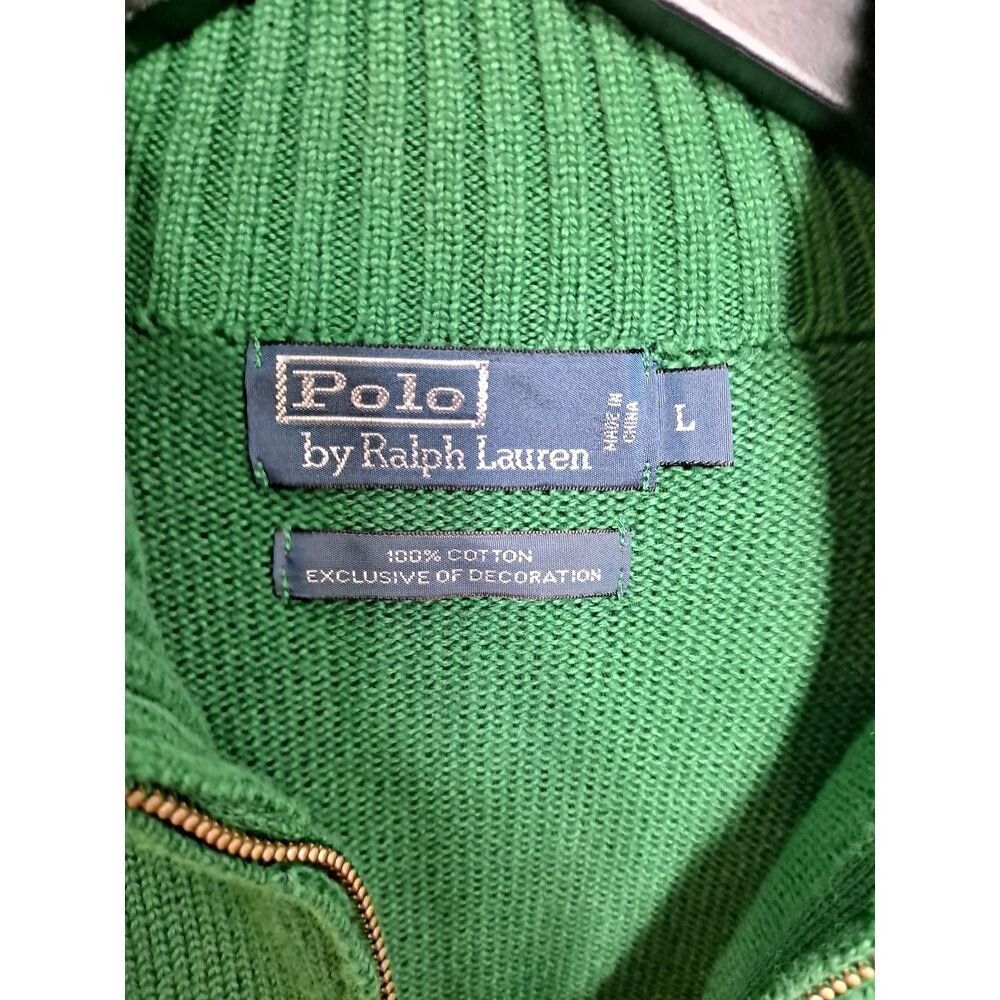 Polo Ralph Lauren Polo Ralph Lauren 1/4 Zip Pullover Sweater Green Pony Logo C Size US L / EU 52-54 / 3 - 5 Thumbnail