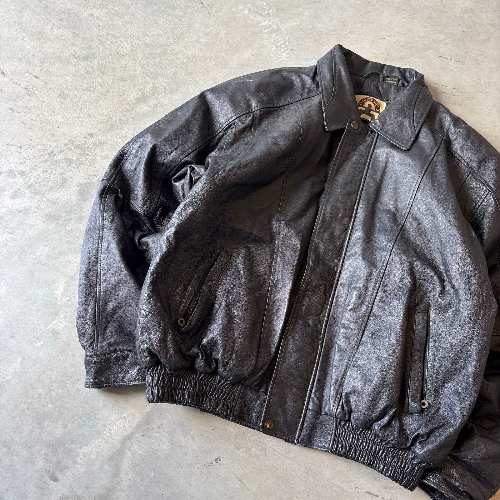 Vintage 90s vintage black leather jacket Size US L / EU 52-54 / 3 - 2 Thumbnail