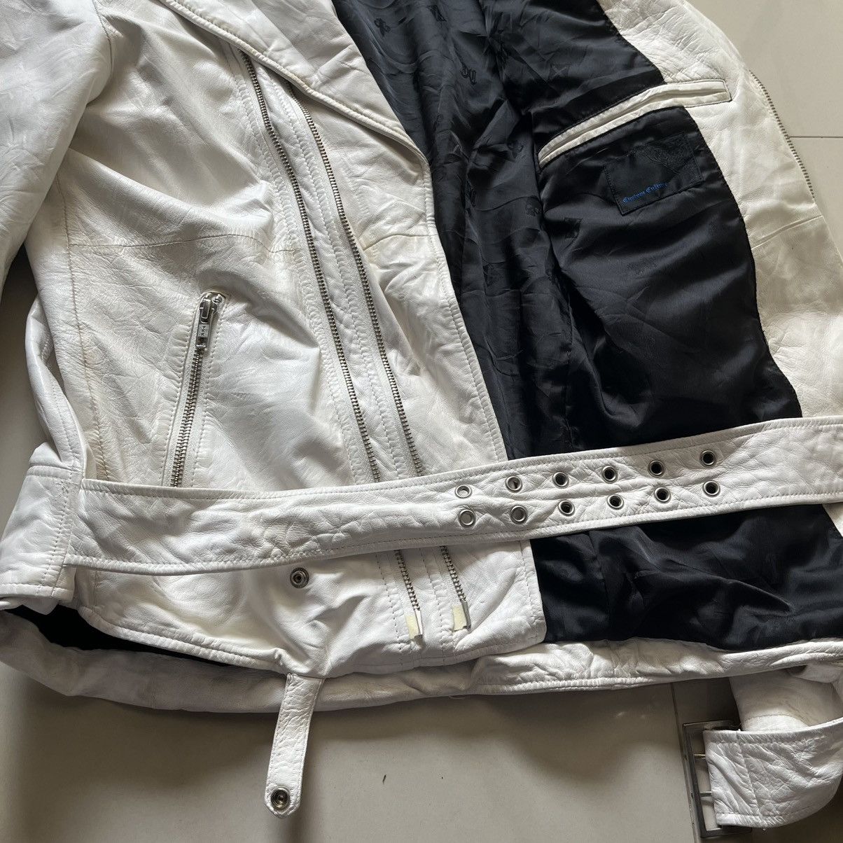 Japanese Brand Custom Culture white leather jacket Size US M / EU 48-50 / 2 - 14 Thumbnail