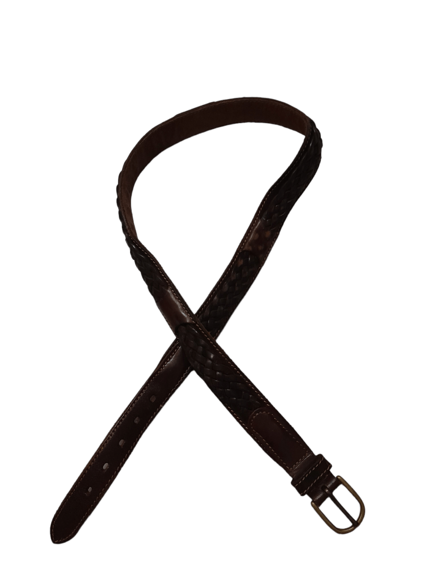 image of Leather Art Belt Solid Brass (F180) Waist 33 - 36 in Brown, Men's