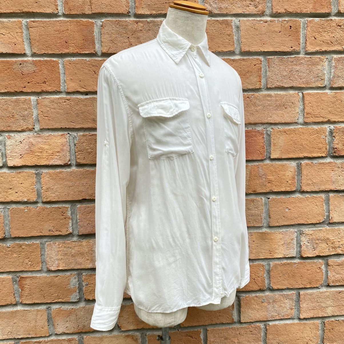 Japanese Brand G.O.A White Soft Long Sleeve Shirt Size US XL / EU 56 / 4 - 10 Thumbnail