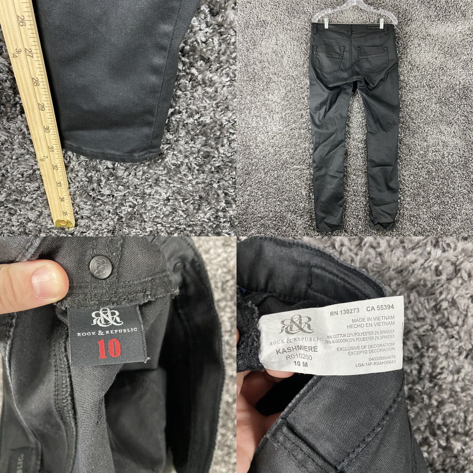 Vintage Rock & Republic Pants Women’s 10 Black Ankle Dress/Workwear Modern Slim Fit Women’s 10 Black Ankle Size 32" / US 10 / IT 46 - 8 Thumbnail