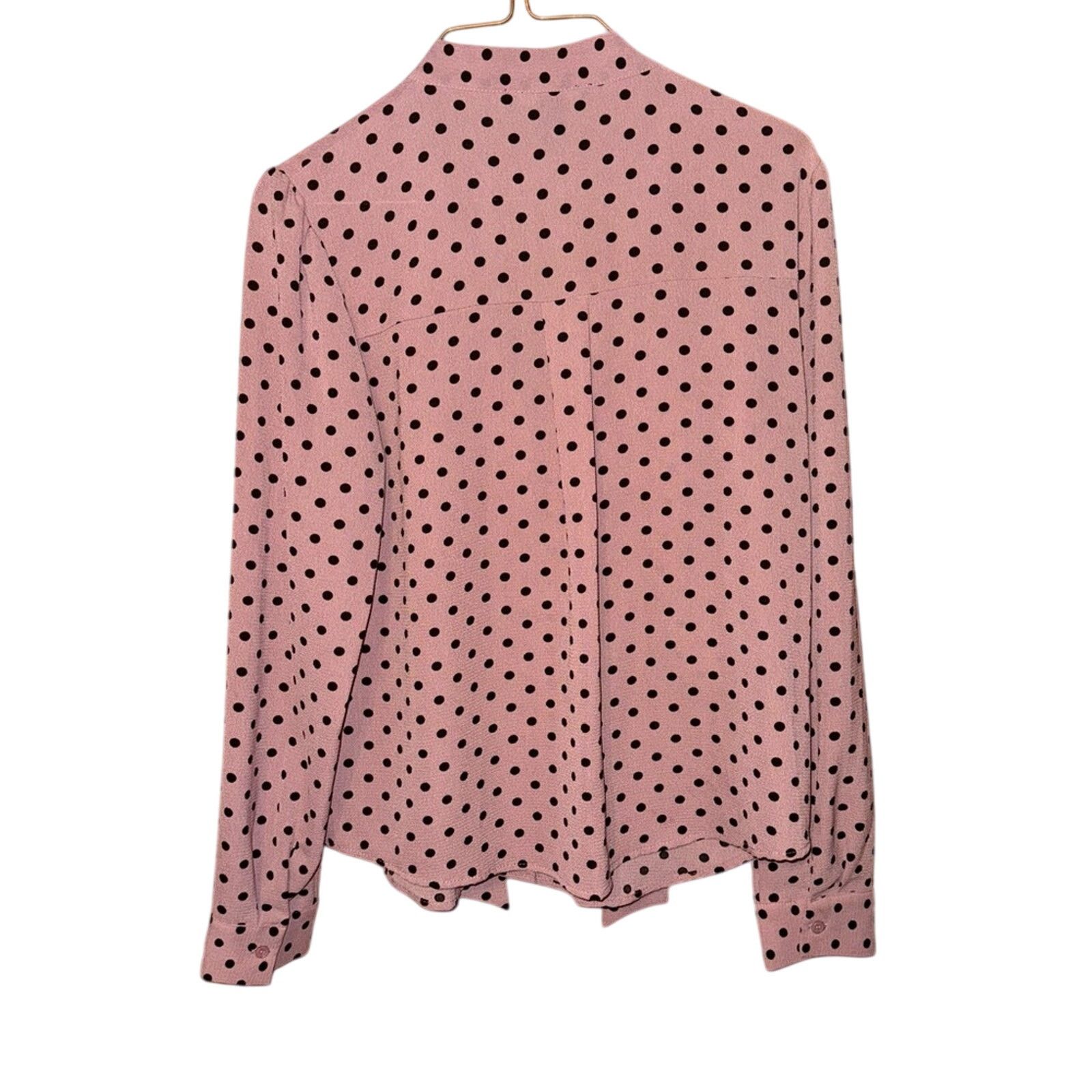 Forever 21 Forever 21 Size Small Polka Dot Blouse - Pink and Black Size S / US 4 / IT 40 - 2 Thumbnail
