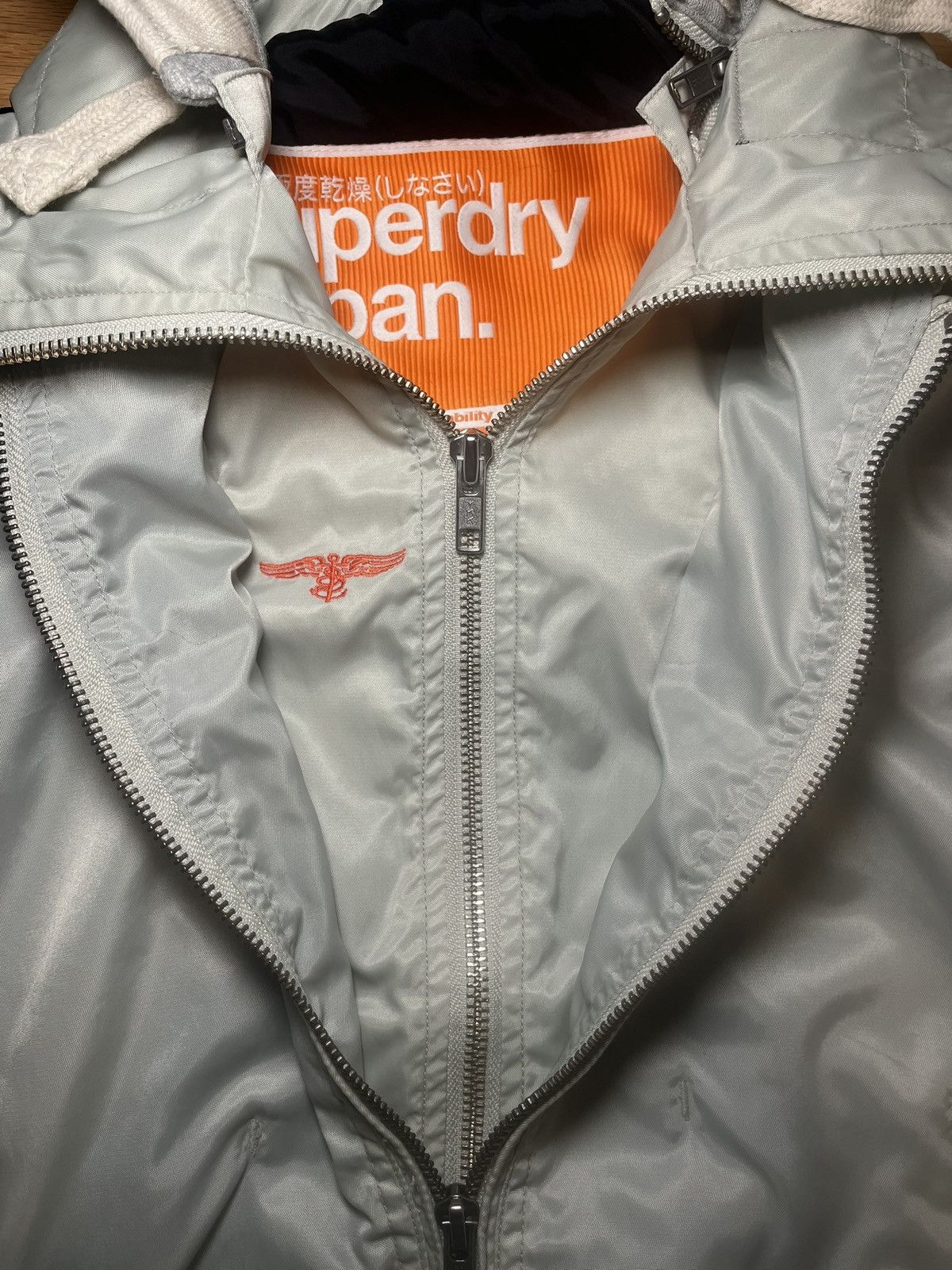 Superdry SuperDry Full-Zip Hooded Silver Bomber Jacket Size US S / EU 44-46 / 1 - 2 Thumbnail