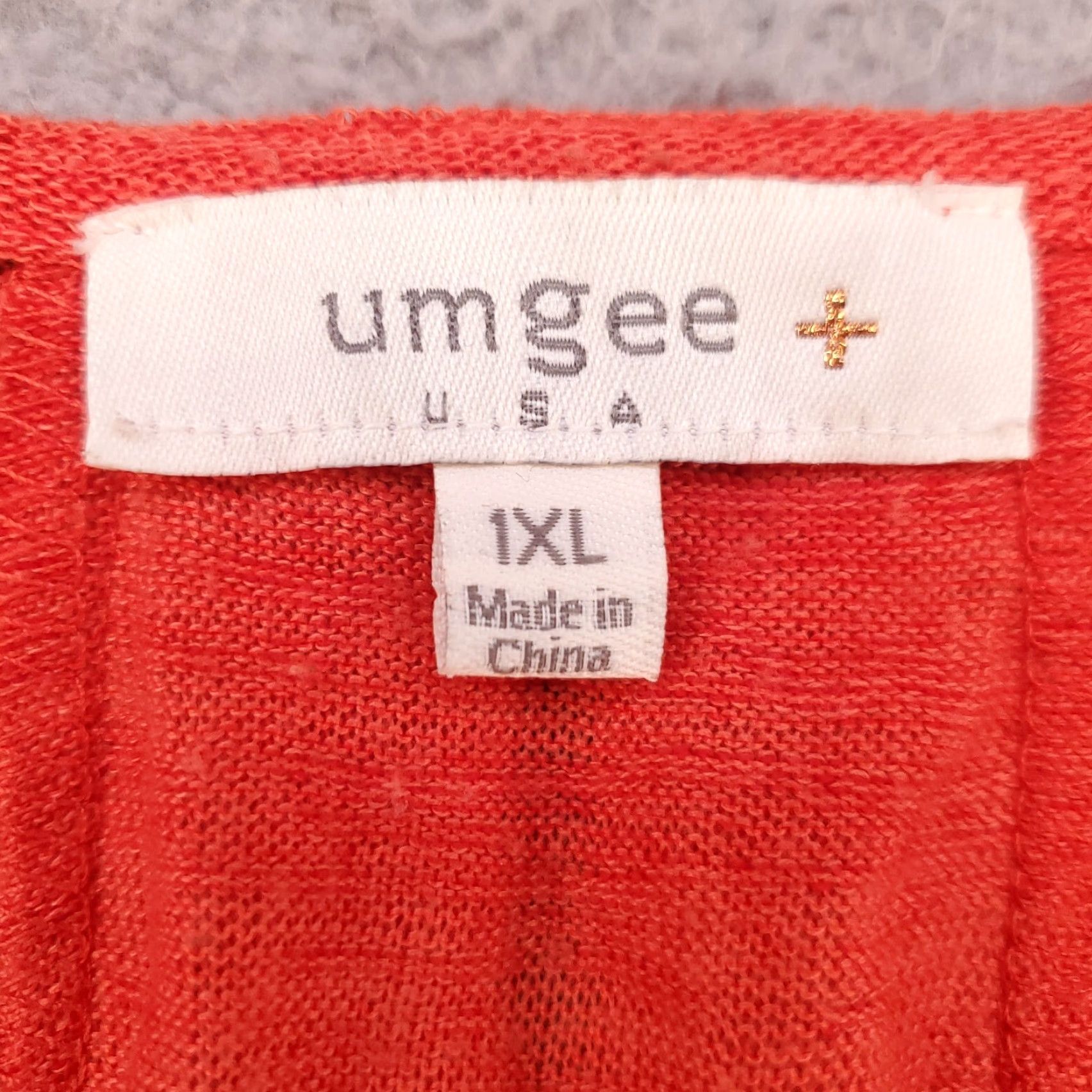 Vintage Womens Lace Up Back Top 1XL Crochet Lace Hem Accent Coral Orange Size XL / US 12-14 / IT 48-50 - 5 Thumbnail