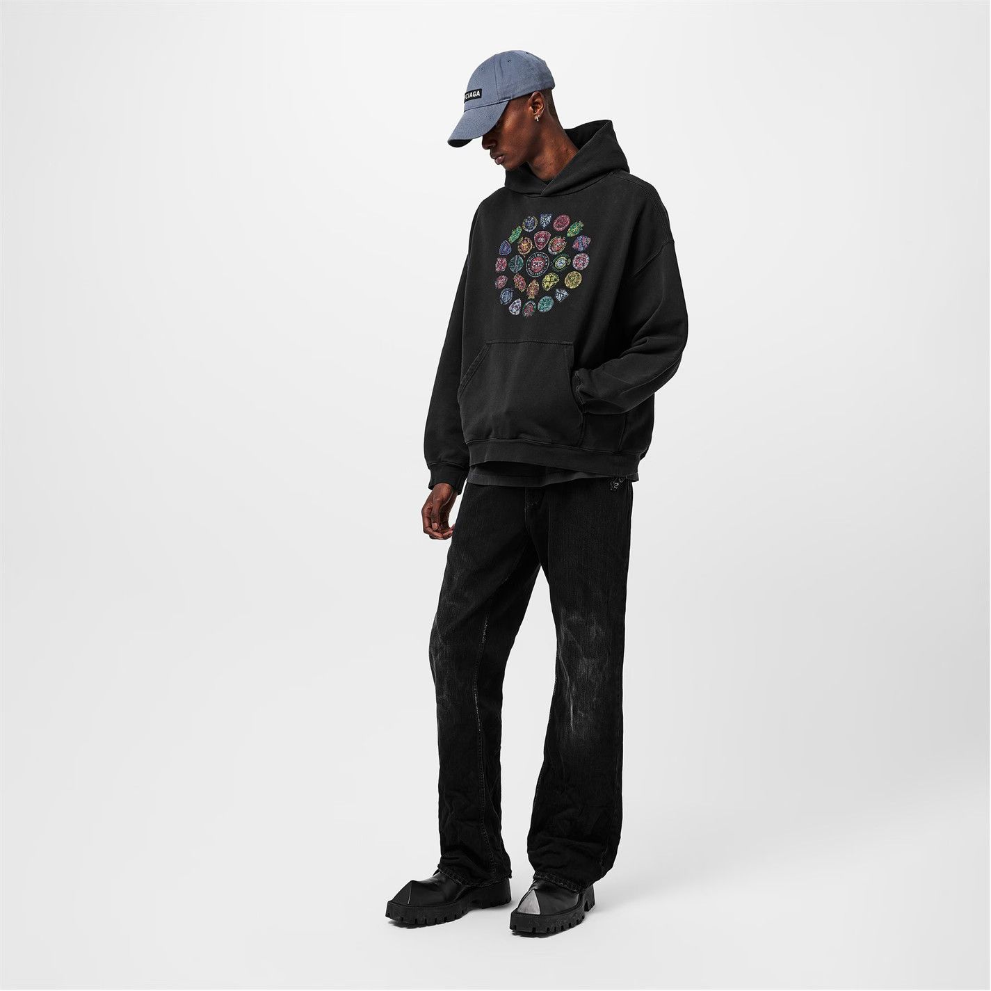 Balenciaga o1g2r1mq0226 Spiral Crest Pull Over Hoodie In Black Size US M / EU 48-50 / 2 - 6 Thumbnail