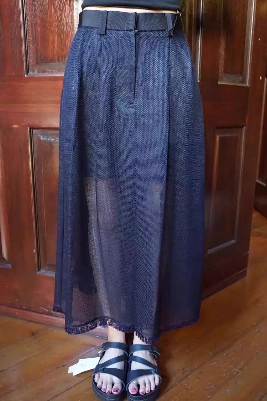 Sacai Sacai 16SS Women's Main Line Dark Blue Mesh Skort Ｑ25 Size 32" / US 10 / IT 46 - 1 Thumbnail