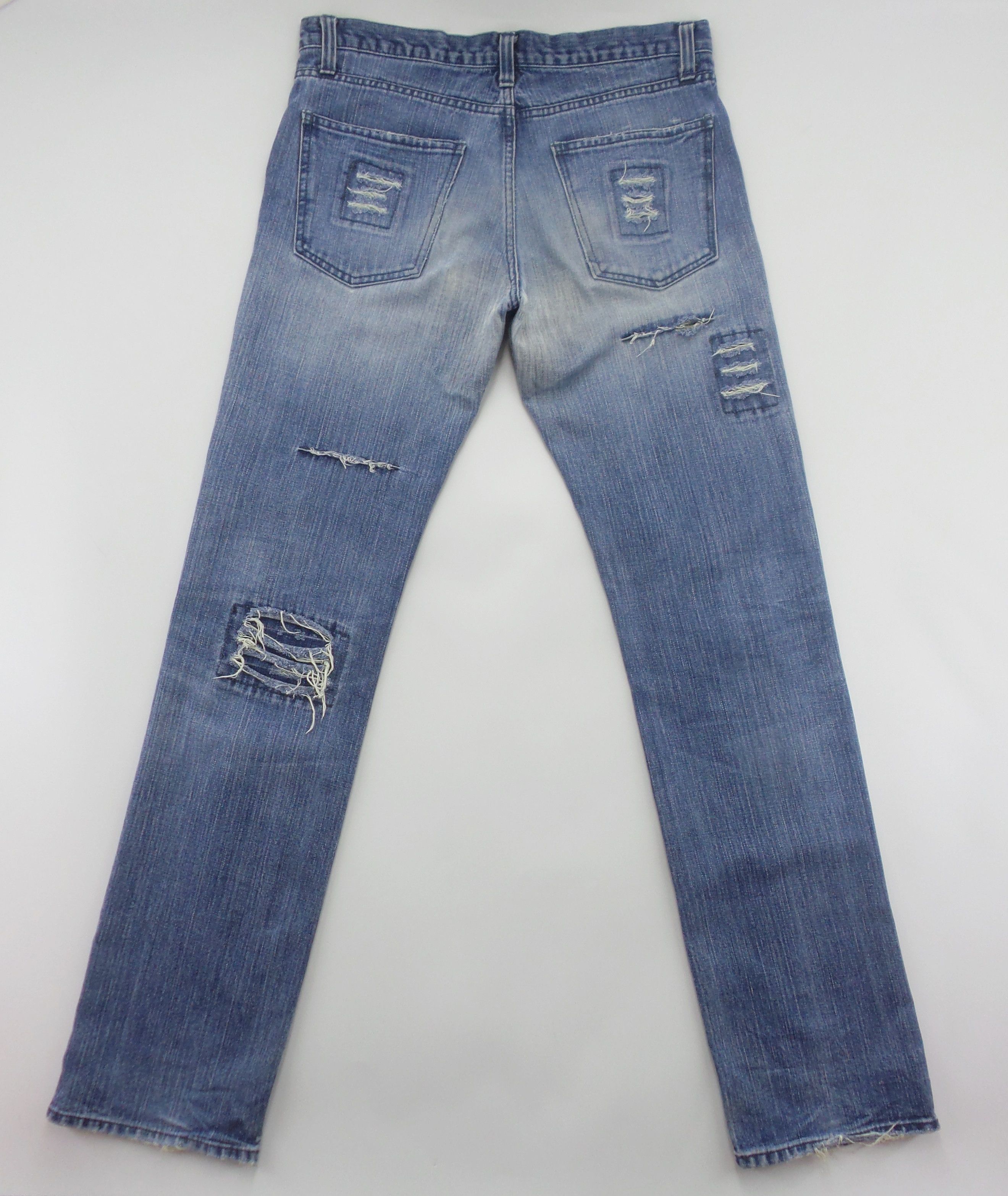 TMT Japanese Brand T.M.T Distressed Ripped Jeans W17xL44.5 Size US 34 / EU 50 - 7 Thumbnail