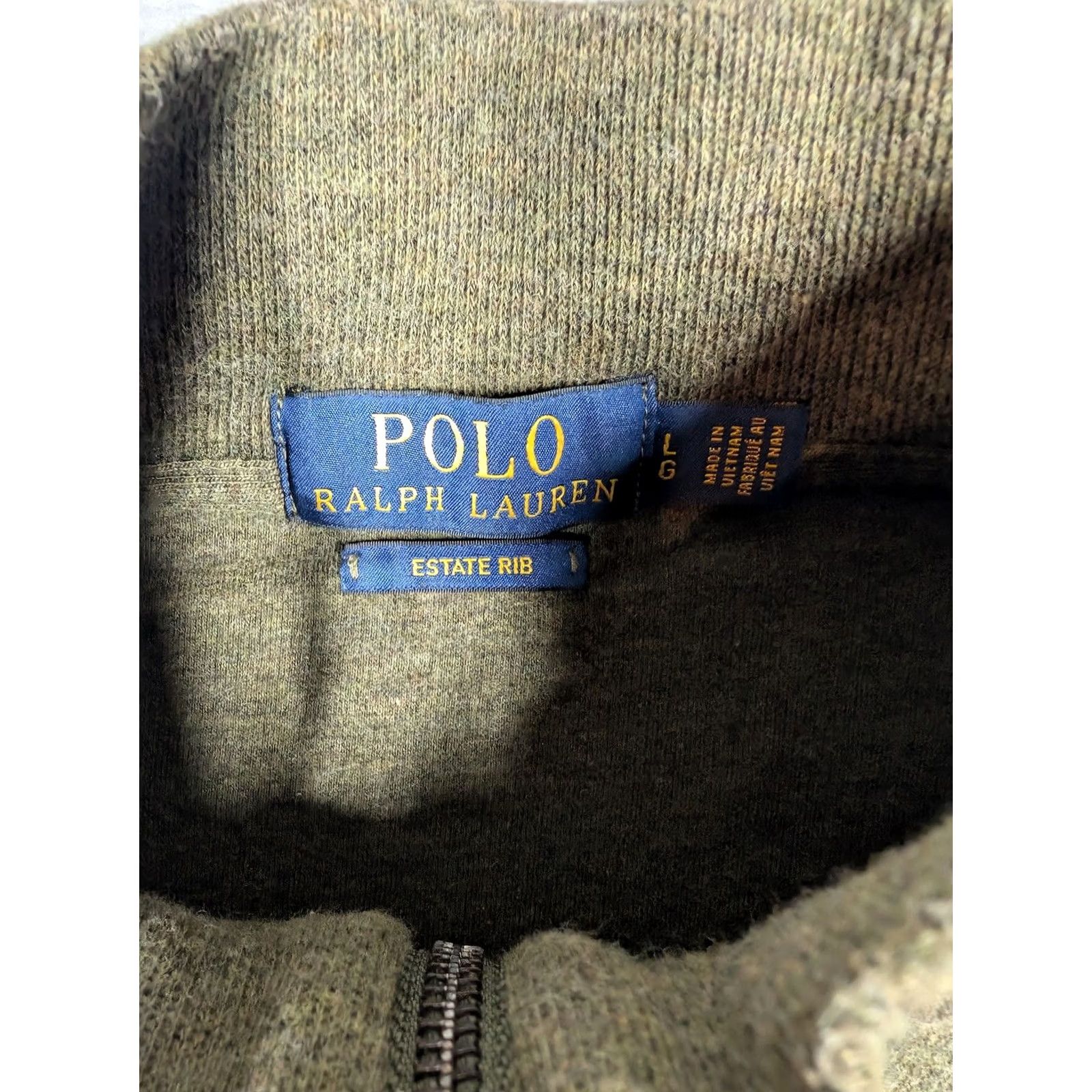 Polo Ralph Lauren Polo Ralph Lauren Sweater Mens Large Green Cotton Quarter Zip Mock Neck Pullover Size US L / EU 52-54 / 3 - 5 Thumbnail