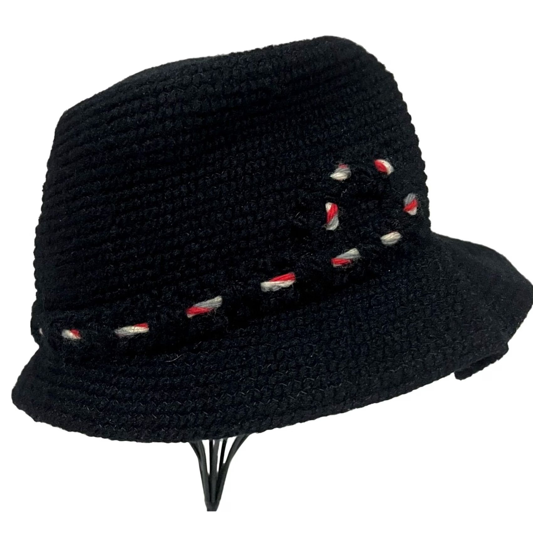 Roper VINTAGE Everitt Needlepoint Hat Fascinator Cloche Black Rope Band Womens One Size Adult? Size ONE SIZE - 3 Thumbnail
