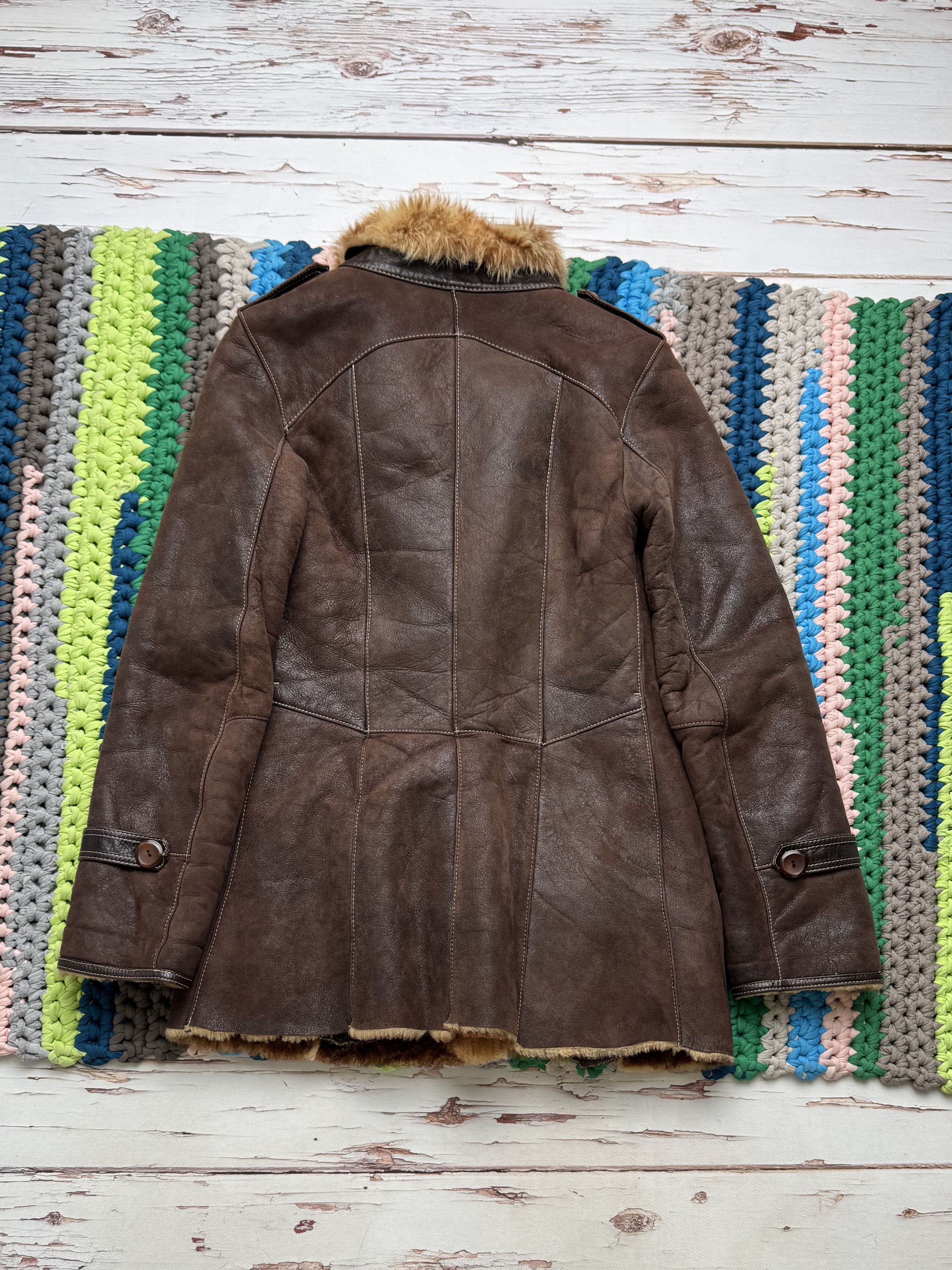 Japanese Brand Vintage Real Sheepskin Coat (ET1)(D15) Size S / US 4 / IT 40 - 7 Thumbnail