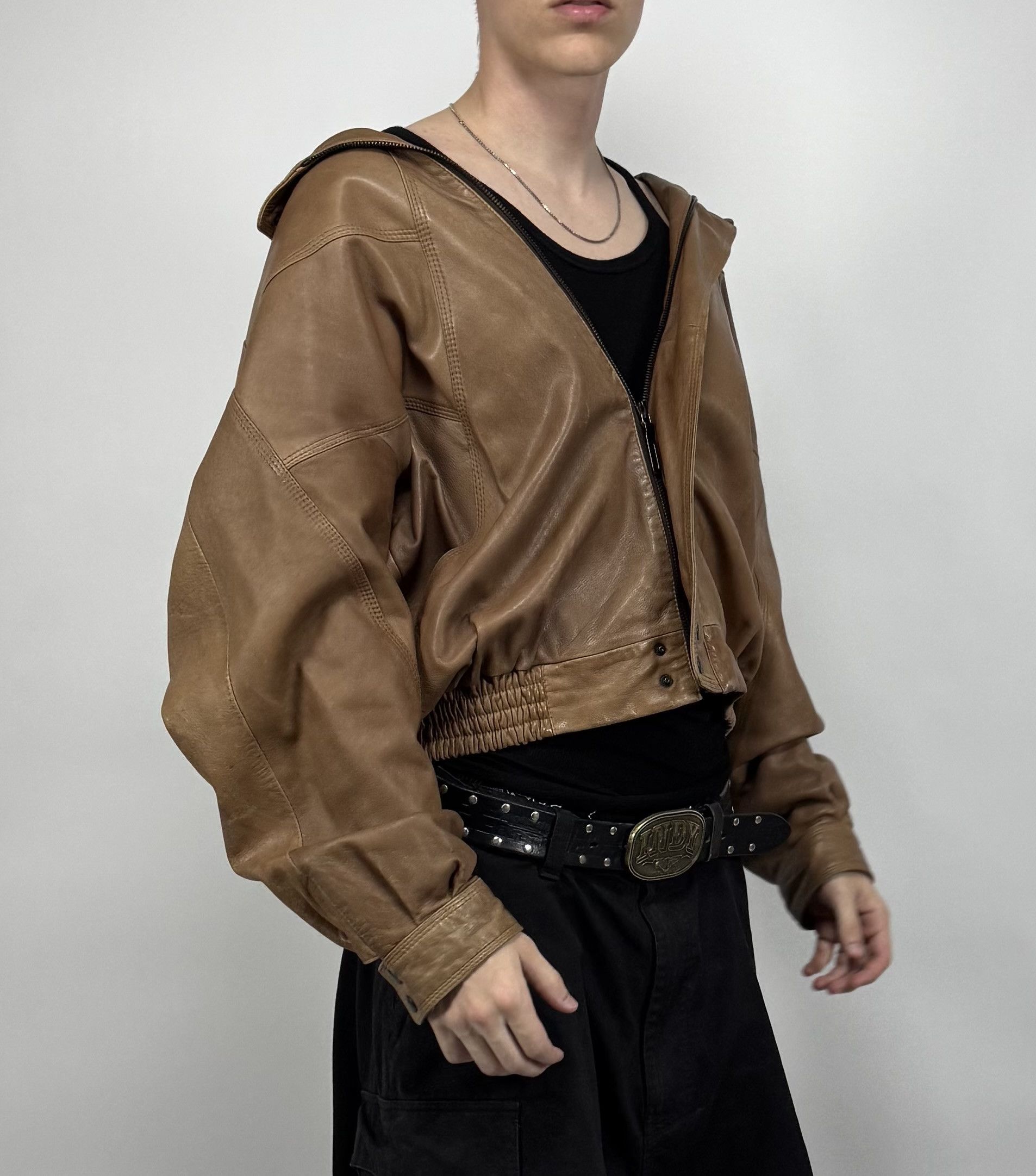 Vintage Brown Leather Jacket Size US L / EU 52-54 / 3 - 2 Thumbnail