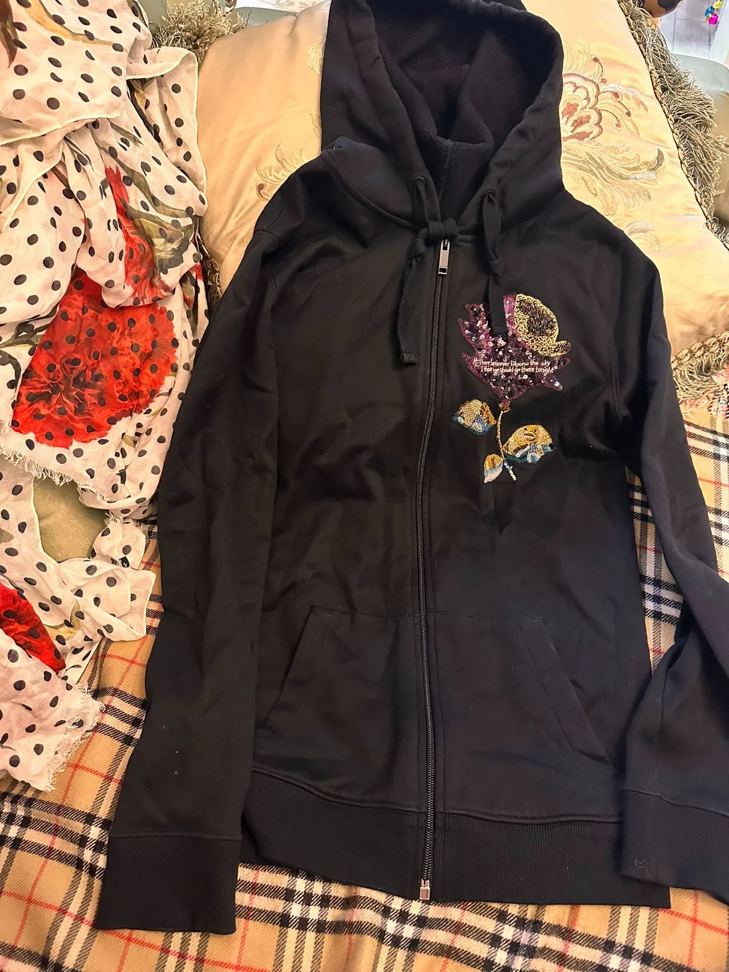 Valentino Black Sequined Hoodie