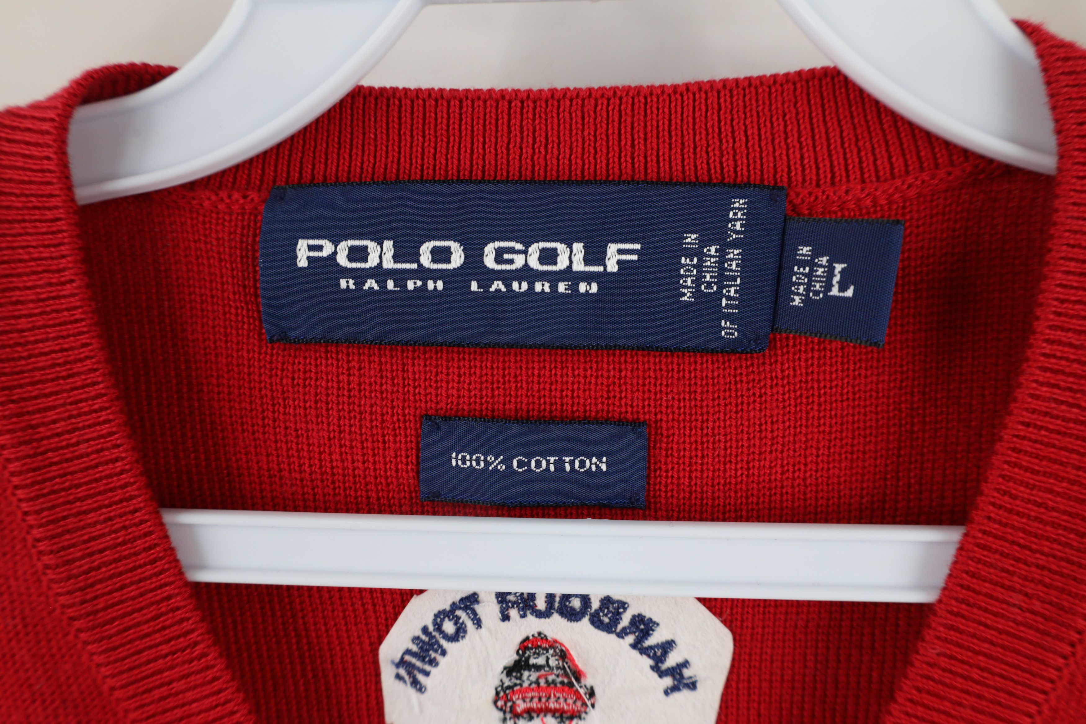 Polo Ralph Lauren Polo Golf Ralph Lauren Cotton Yarn Knit Sweater Vest Red Size US L / EU 52-54 / 3 - 5 Thumbnail