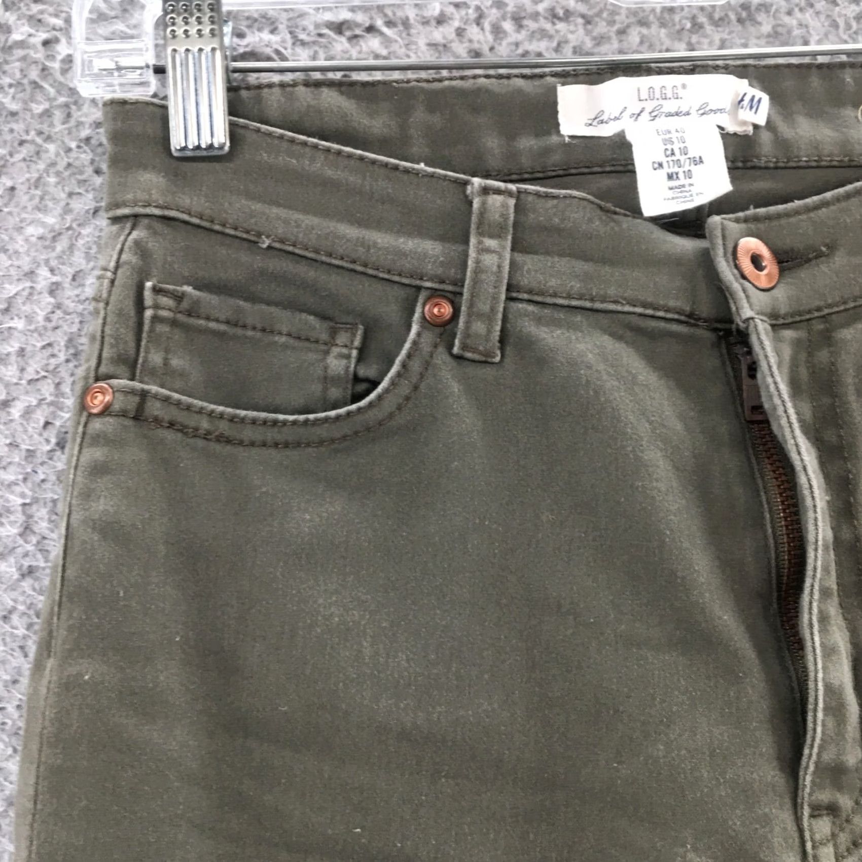 H&M H&M Label Of Graded Good Skinny Jeans Womens 10 Green Mid Rise 26x30.5 Cotton Blend 5-Pocket Regular Jeans Mens Womens Girls Size 32" / US 10 / IT 46 - 4 Thumbnail