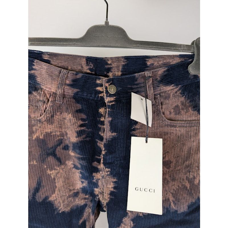 Gucci o1rshd1 Bleached Cotton Corduroy Tapered Denim Pants in Blue Size US 33 - 8 Thumbnail