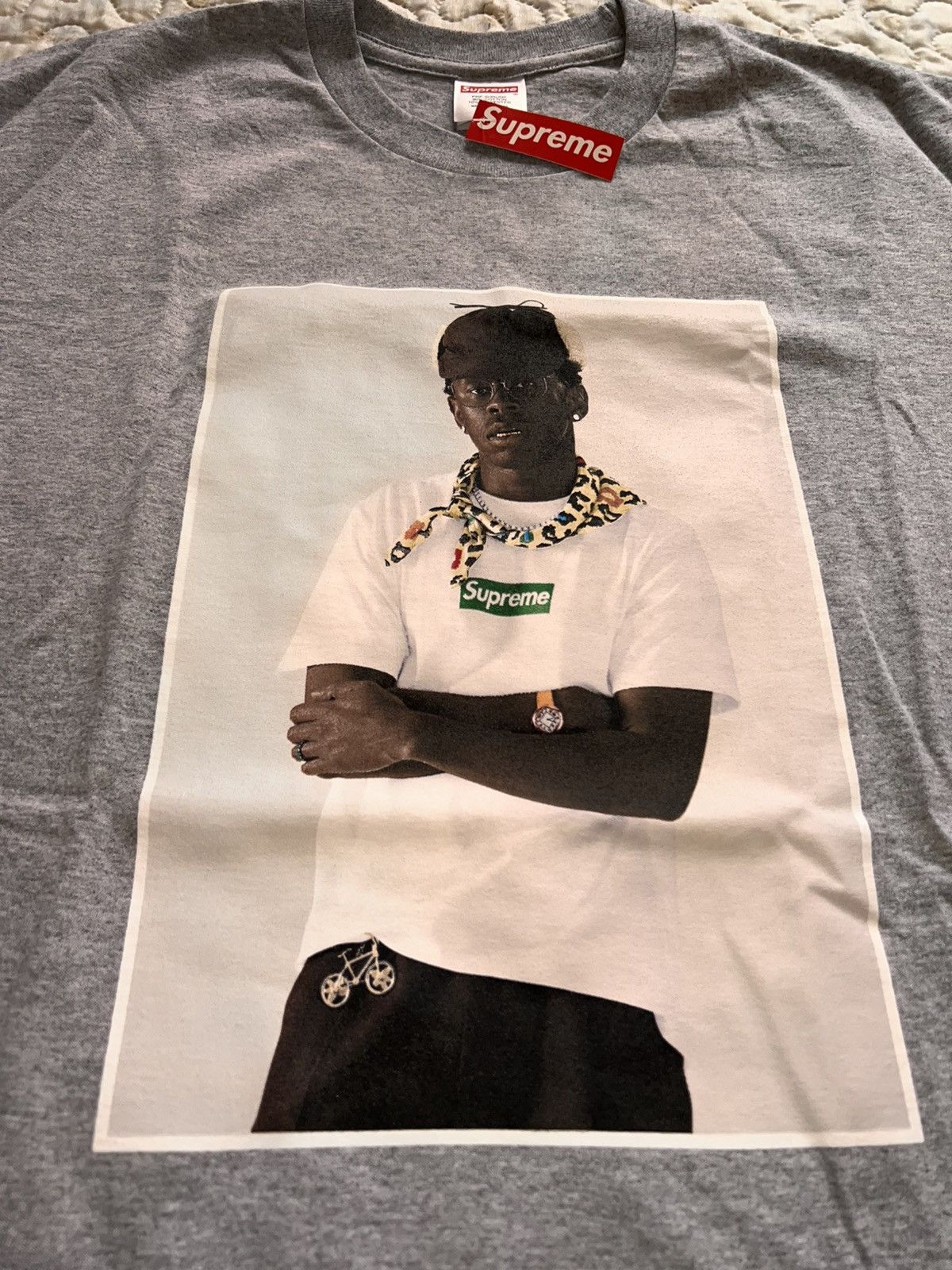 Supreme L Supreme x Tyler the Creator phot tee Tshirt grey box logo Size US L / EU 52-54 / 3 - 9 Thumbnail
