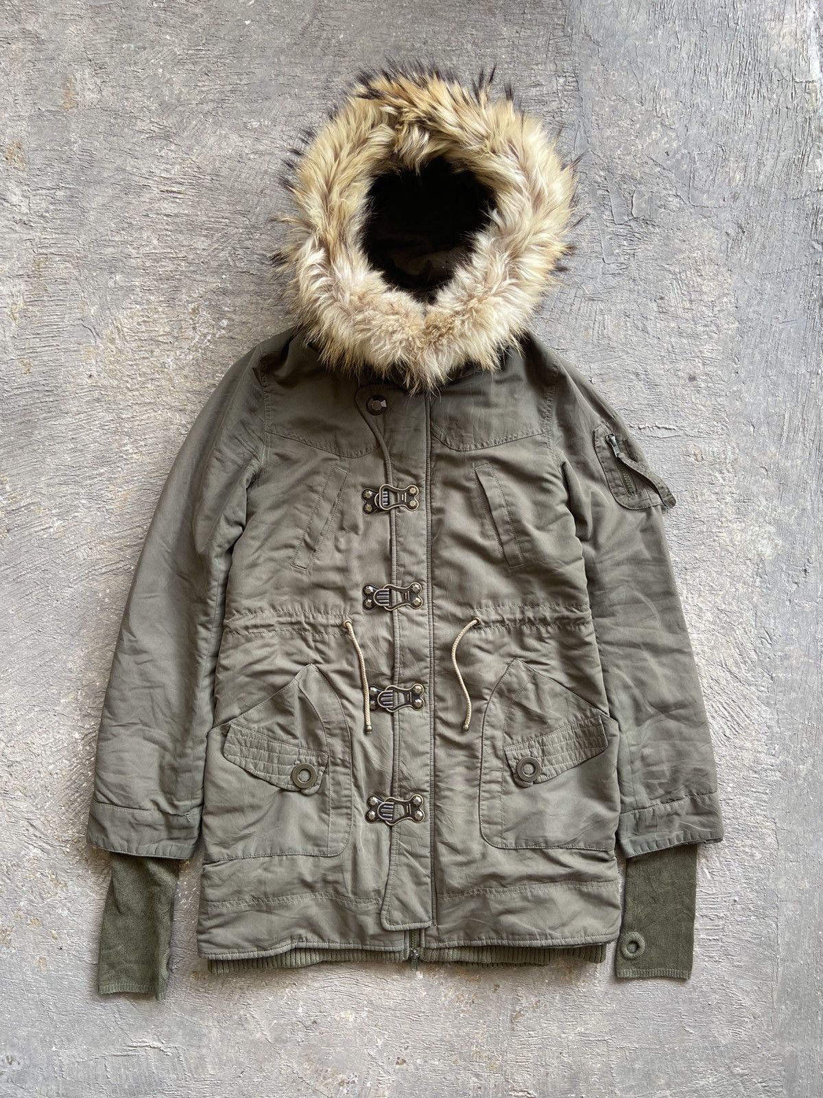 14th Addiction 2000s SLY - Vkei Style Thumbhole Racoon Fur Hoodie Jacket Size US M / EU 48-50 / 2 - 1 Thumbnail