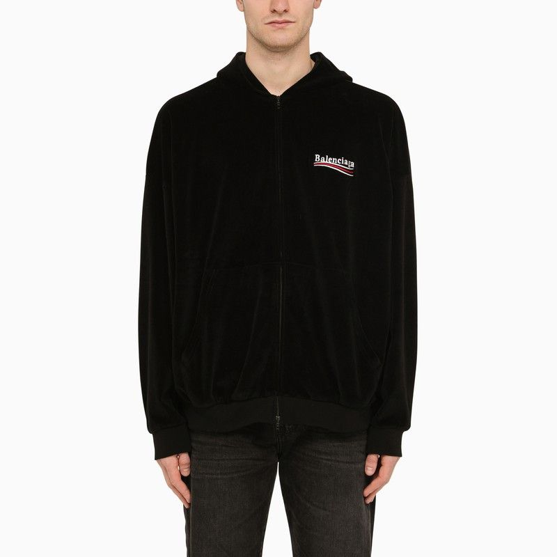 image of Balenciaga Black Chenille Political Campaign Sweatshirt, Men's (Size Small)