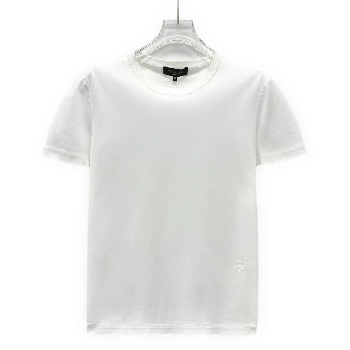 Loro Piana Loro Piana White Logo Embroidered Short Sleeve T-Shirt K26WX Size M / US 6-8 / IT 42-44 - 1 Thumbnail