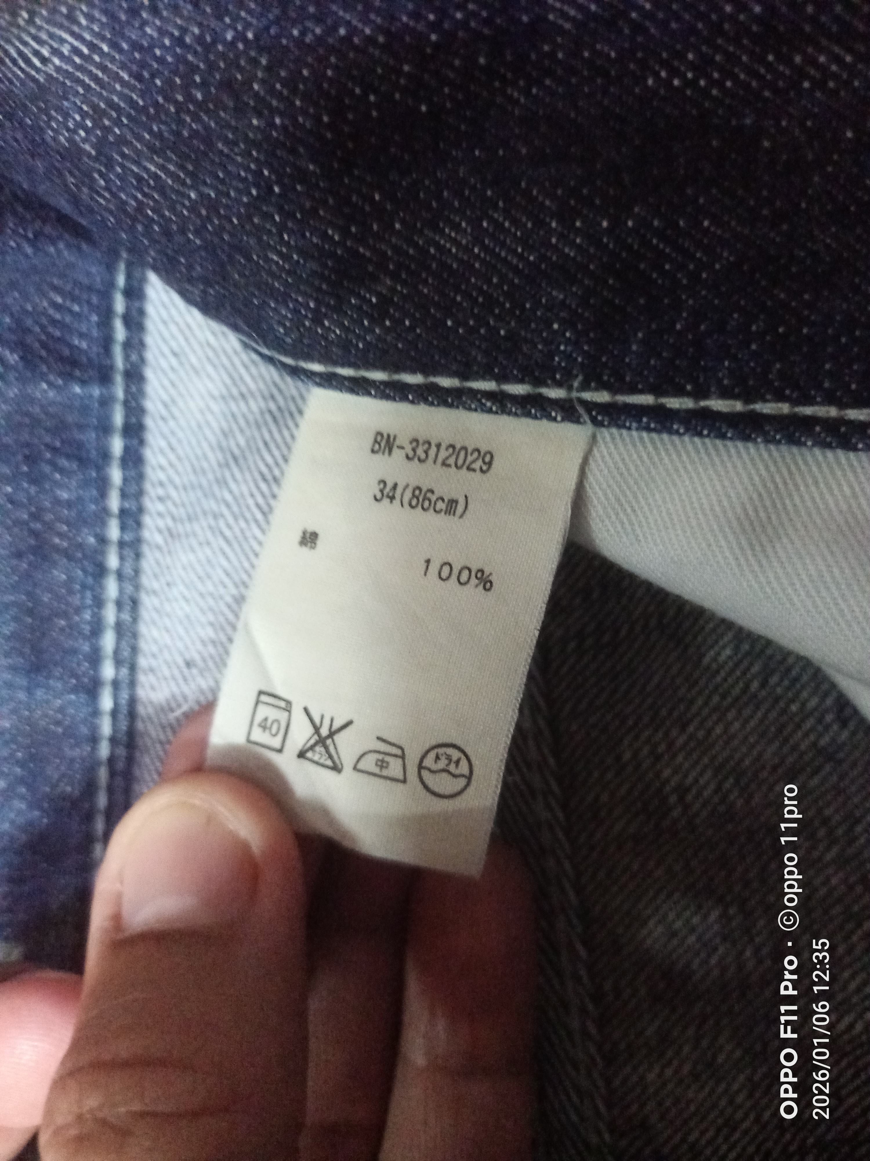 Japanese Brand 🌟Back Number EveryGarment Gurantee Men Denim 🌟 Size US 35 - 7 Thumbnail