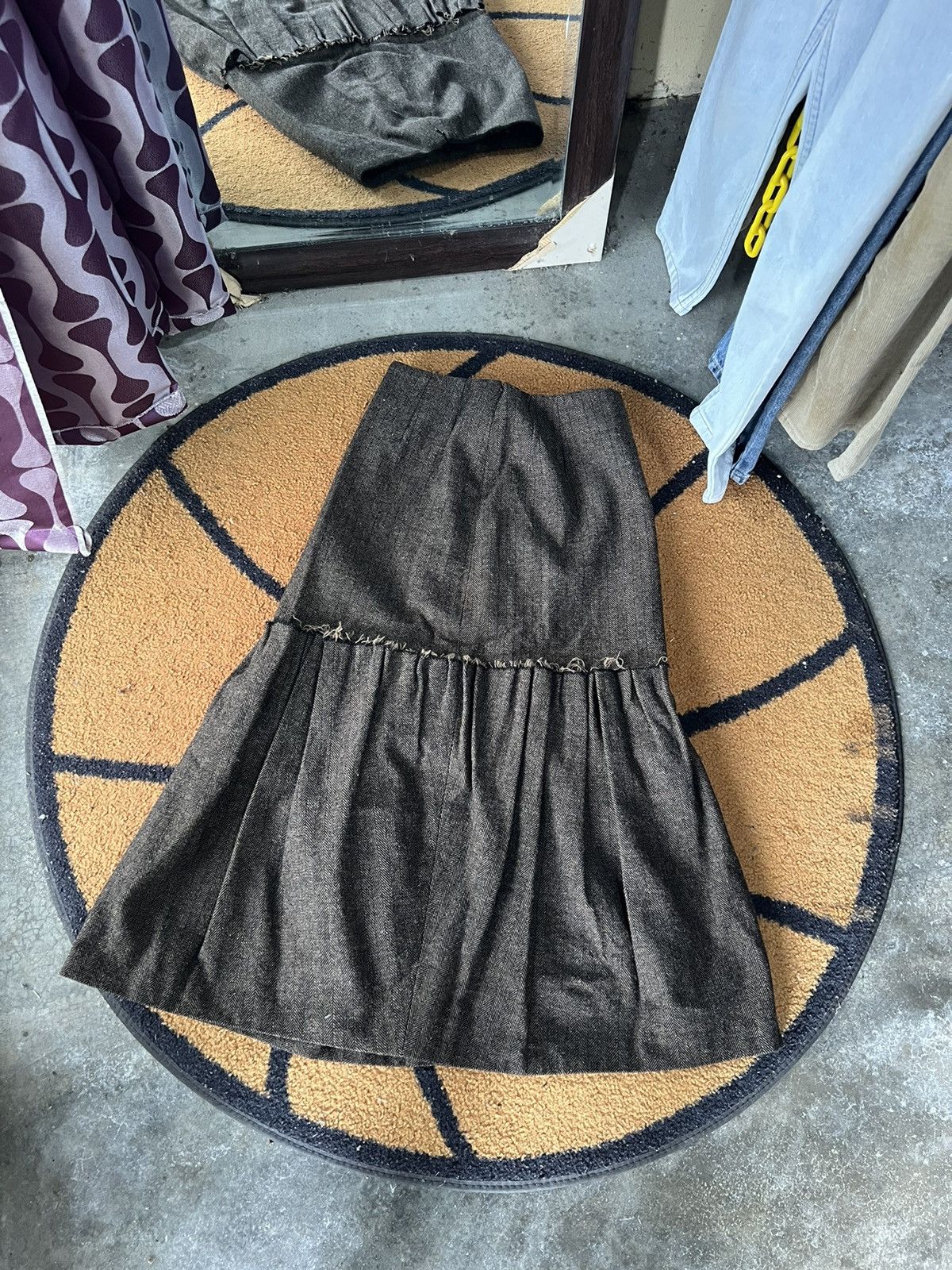 Sunao Kuwahara 🔥Rare Vintage I.S Sunao Kuwahara Reconstruct Skirt Size 24" / US 00 / IT 34 - 2 Thumbnail