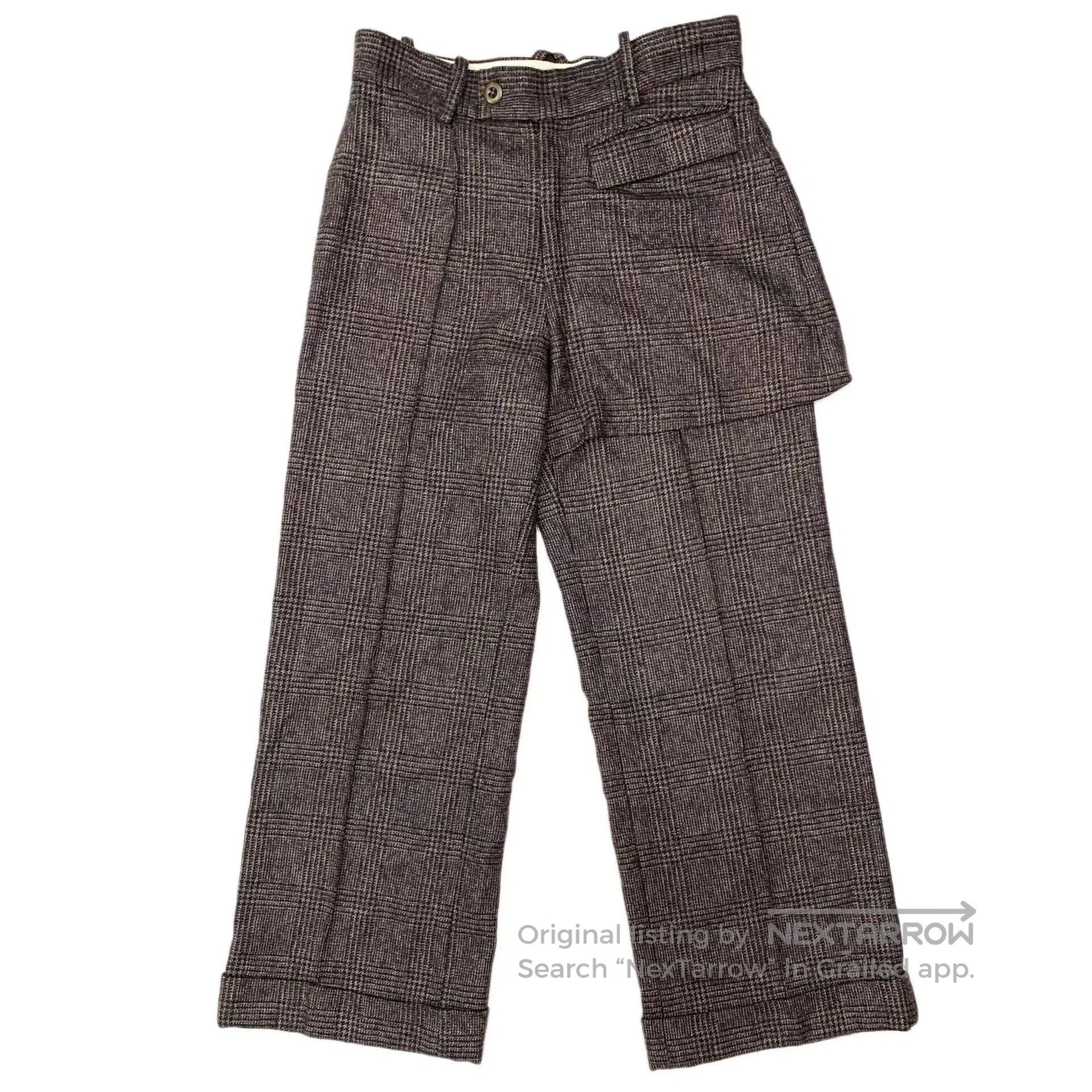 Kazuki Kuraishi unique houndstooth pattern wool long pants. Size 28" / US 6 / IT 42 - 2 Thumbnail