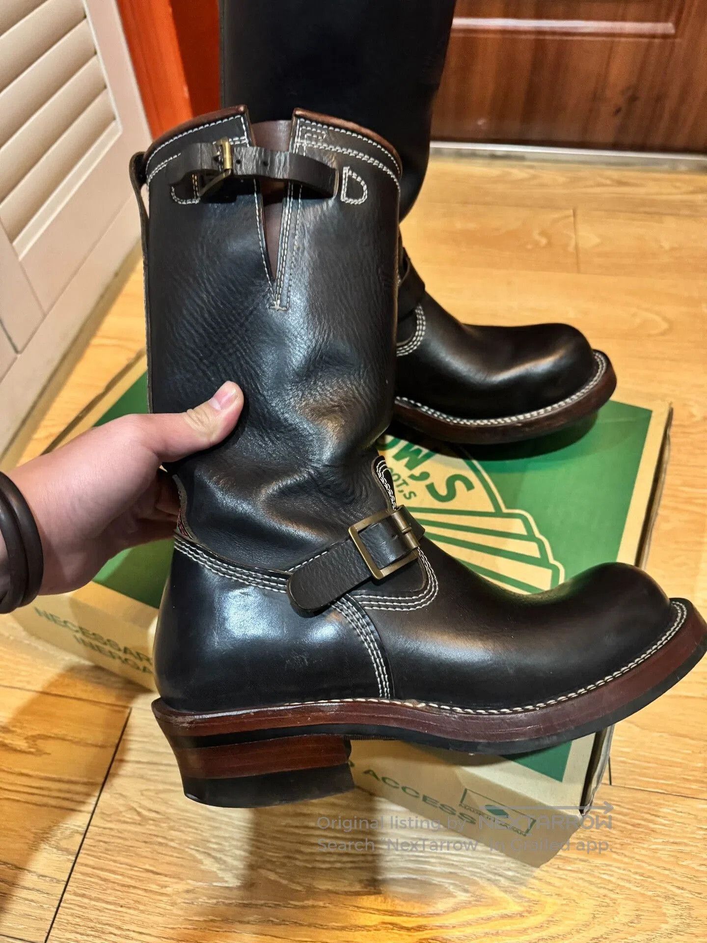 zerrows Japanese Engineer Boots with Steel Toe. Size US 8.5 / EU 41-42 - 4 Thumbnail
