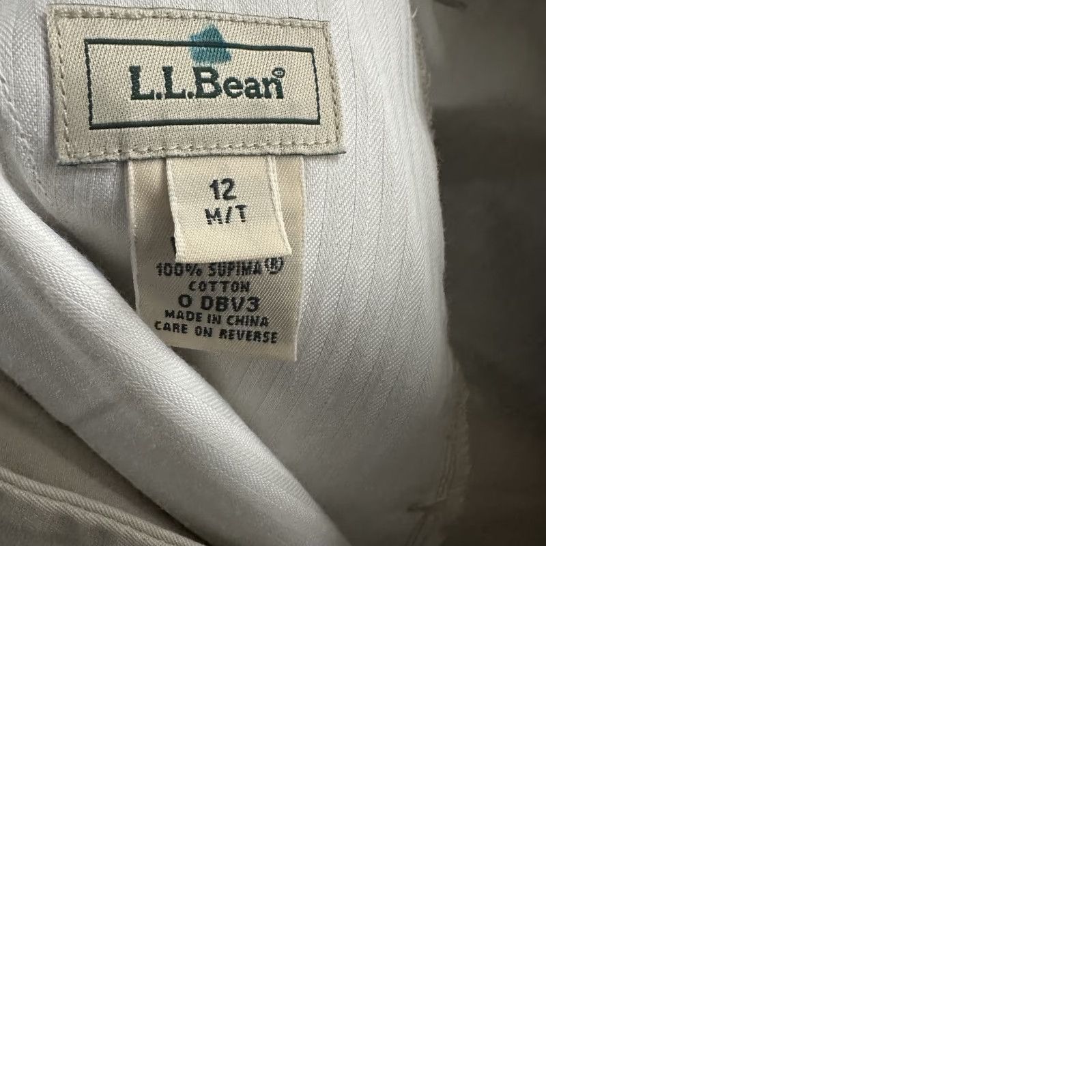 L.L. Bean Womens Pants Beige Size 12 M/T Chino Wide Leg Stretch Cotton Blend N/A