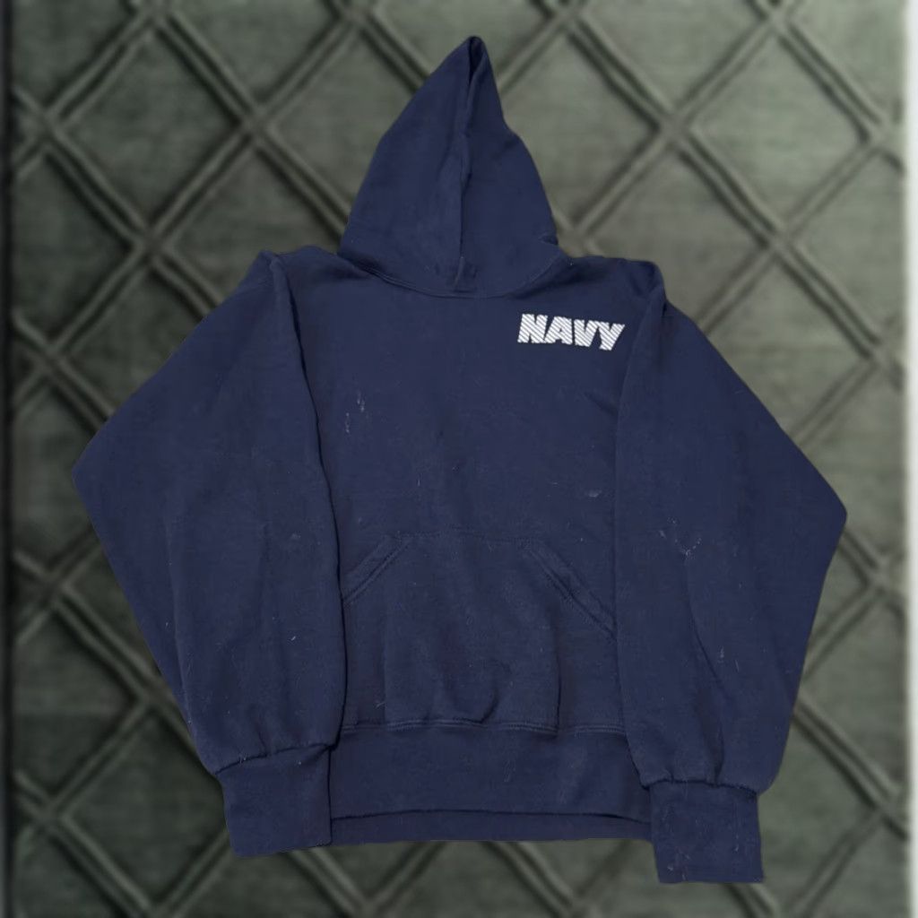 Vintage VINTAGE U.S. Navy Military Blue Hoodie Sweatshirt M Men USA Made 3M Size US M / EU 48-50 / 2 - 1 Thumbnail