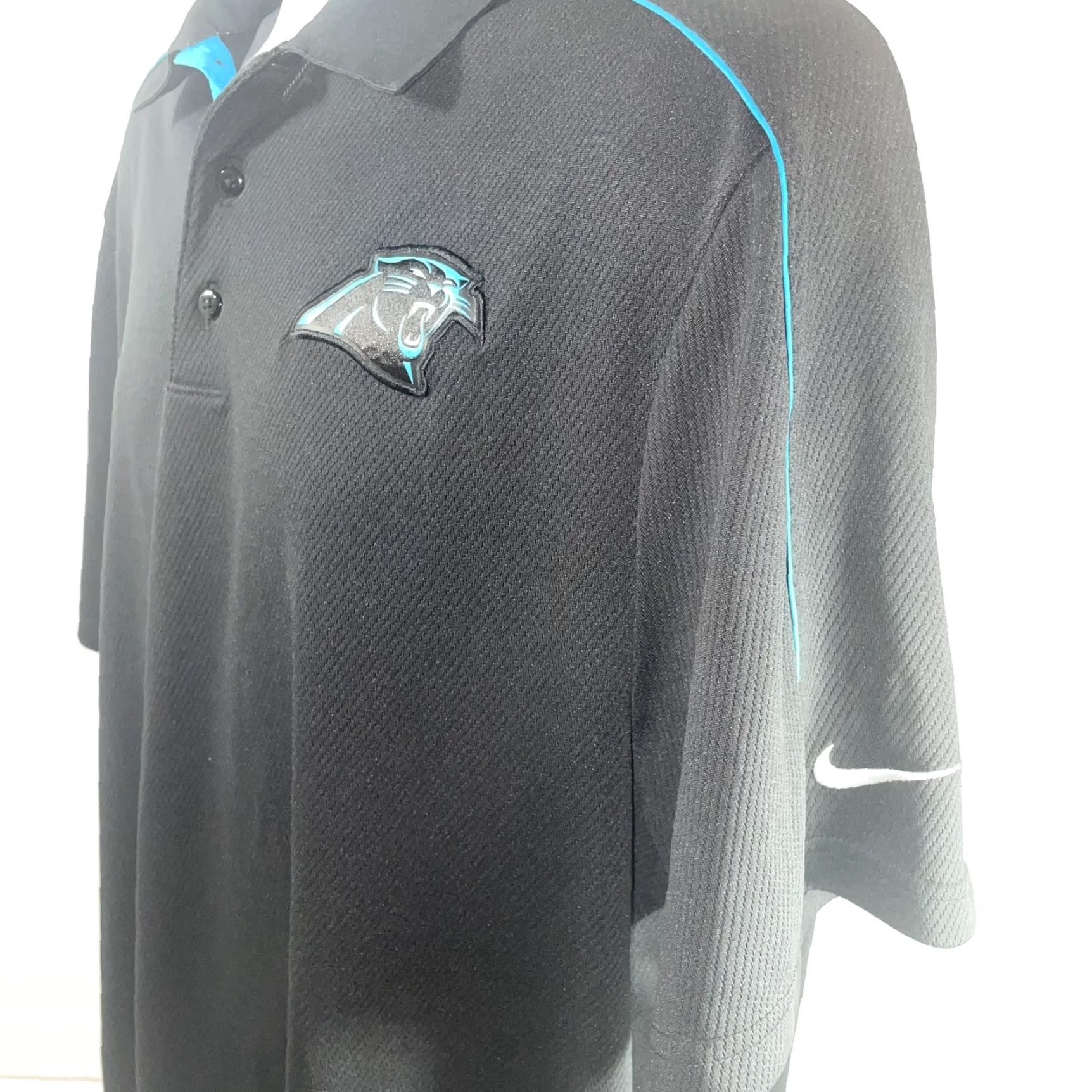 Nike Nike Dri-Fit Polo Shirt Men XL Black Panthers NFL Short Sleeve Button-Down Size US XL / EU 56 / 4 - 7 Thumbnail