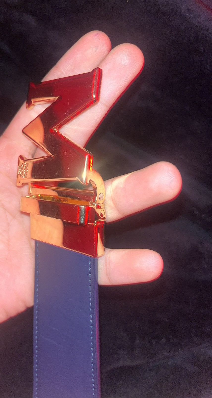 MCM × Vintage Reversible MCM Belt Candy Red Shiny Gold Size 28 - 7 Thumbnail