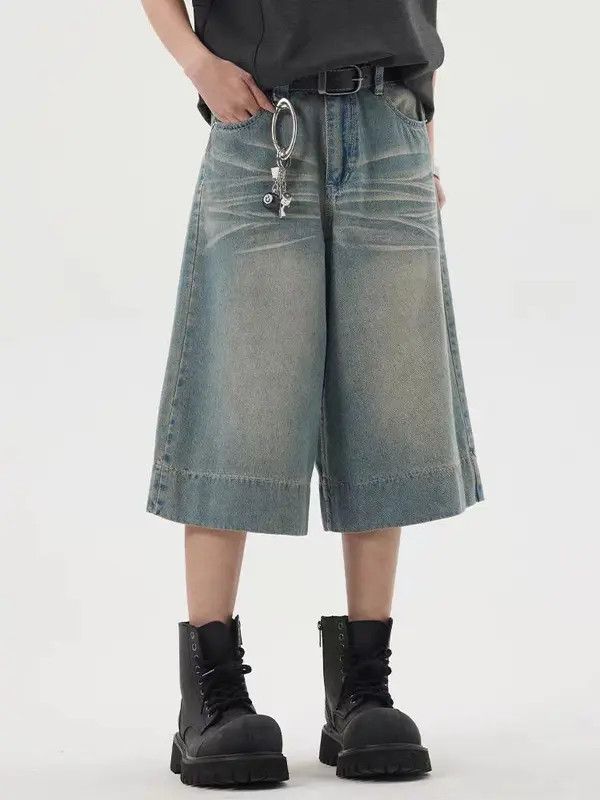 Japanese Brand VIBE Vintage washed haze blue loose denim shorts Size US 32 / EU 48 - 3 Thumbnail