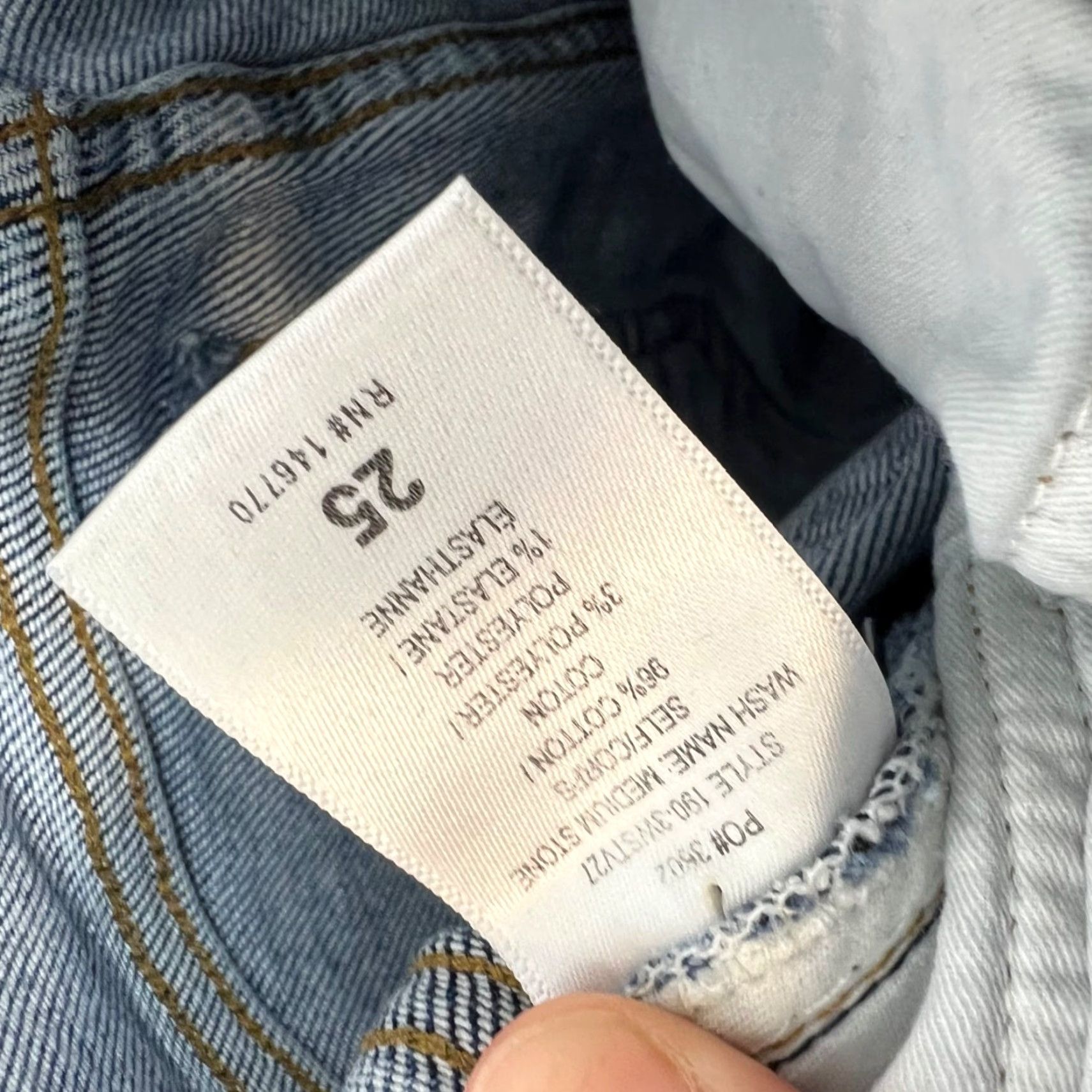 RE/DONE VINTAGE Re/Done Originals Jeans High-Rise Frayed Hem Straight Blue Denim Size 25 Size 42" / US 20 - 4 Thumbnail
