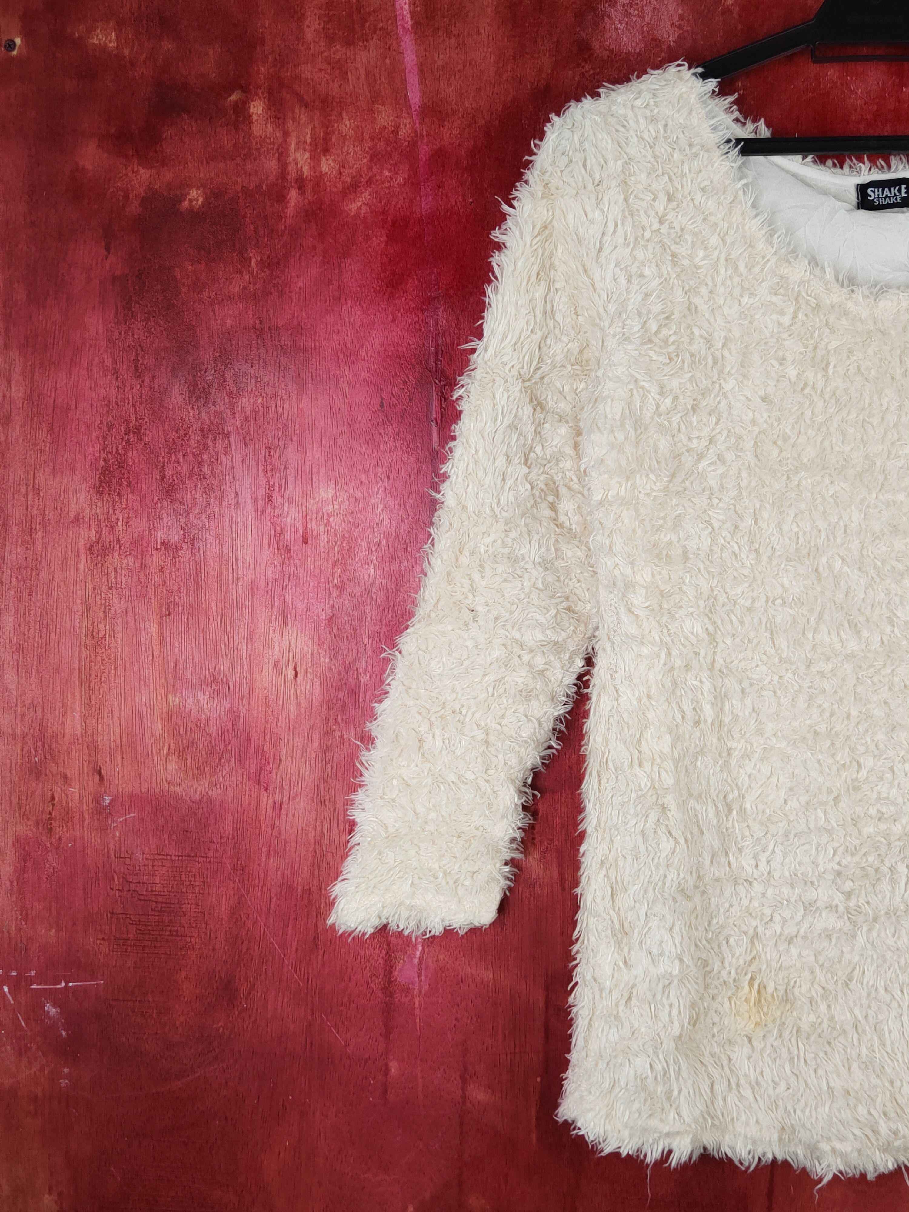 Japanese Brand × Vintage Shake Shake Cream Shag Shaggy Fur Mohair Knitwear #S1934 Size S / US 4 / IT 40 - 3 Thumbnail