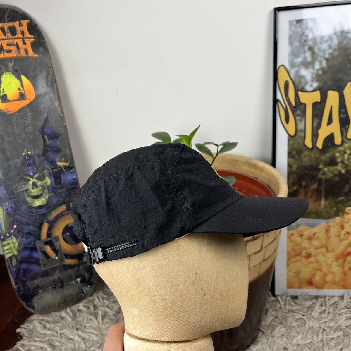 Reebok Vintage Cycling Cap Reebok Pump 90s Black Y2k Rare Racing Size ONE SIZE - 4 Thumbnail