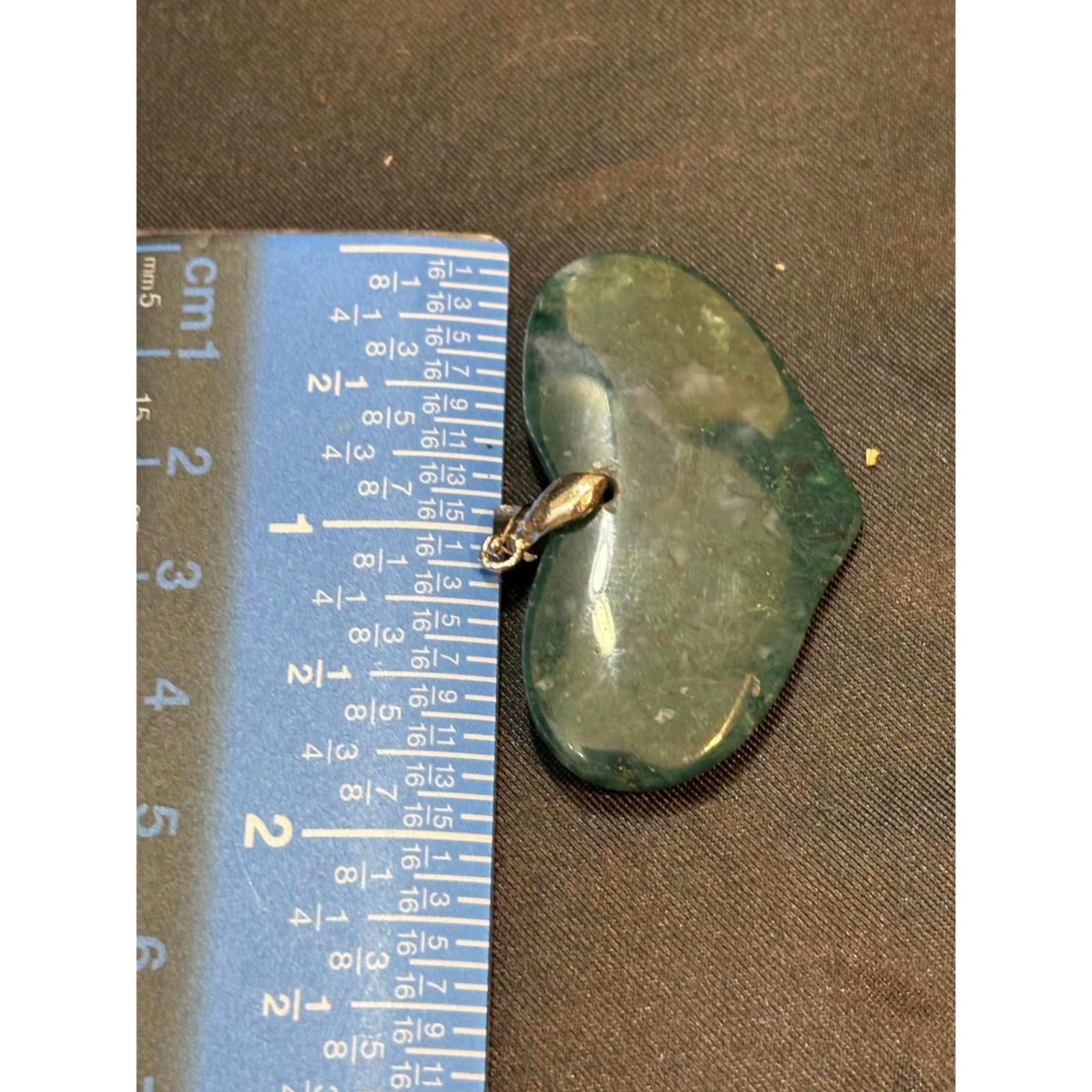 Other Large Moss Agate Heart Pendant with 18K Gold-Filled Bail Size ONE SIZE - 3 Thumbnail