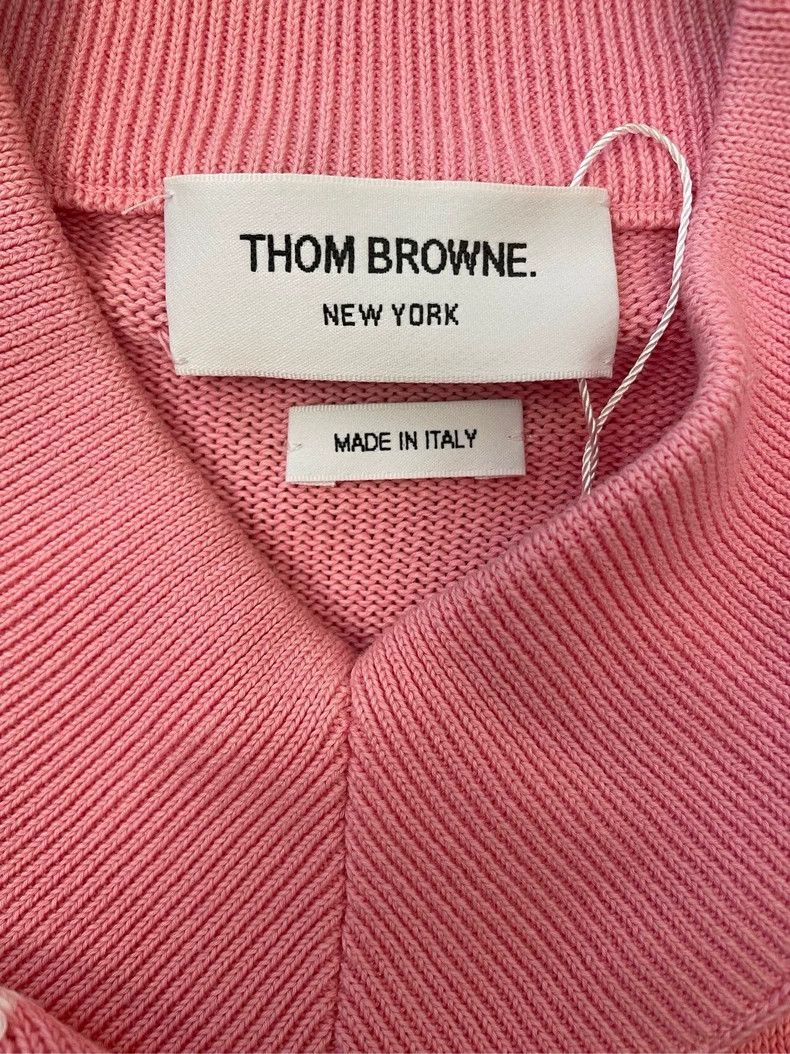 Thom Browne Thom Browne Rose pink printed whale V-neck knit sweater Size XS / US 0-2 / IT 36-38 - 6 Thumbnail